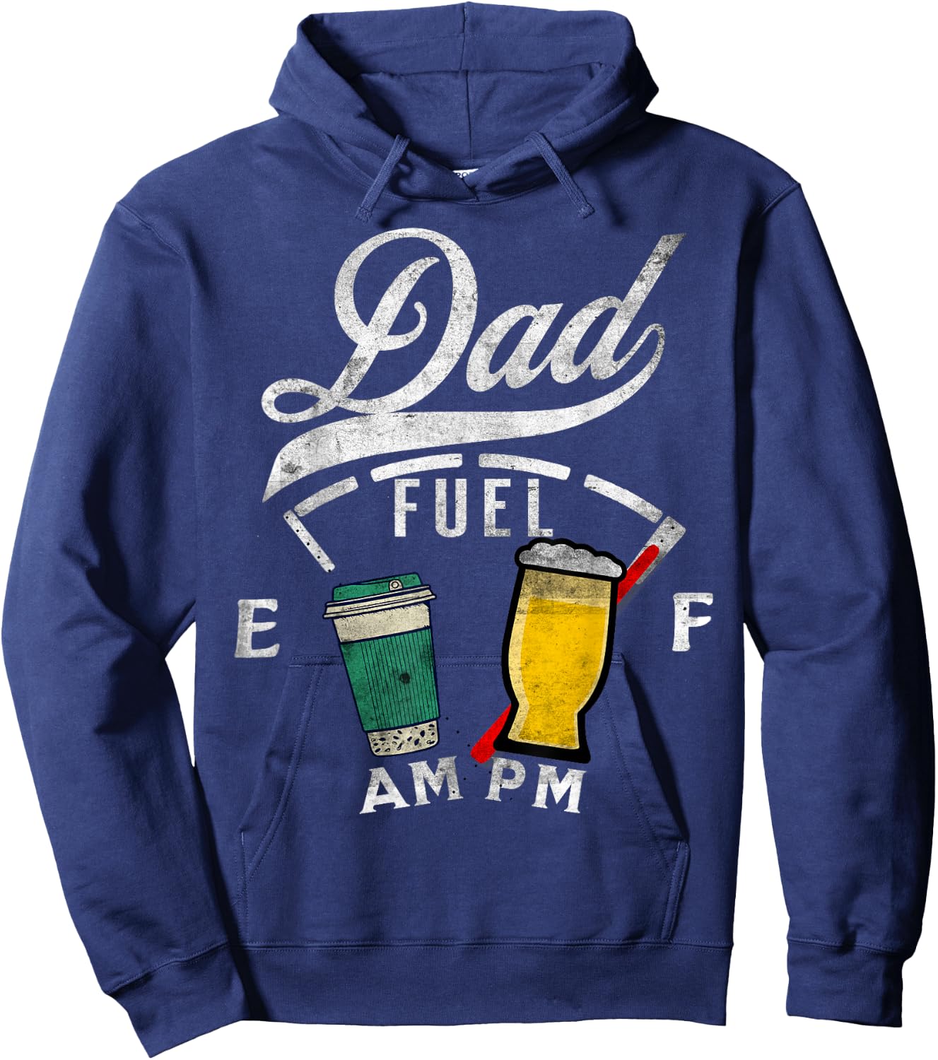 Dad Fuel Fathers Day Coffee Beer Lover Funny Drinking Shirt Hoodie - Hoodie | Navy
