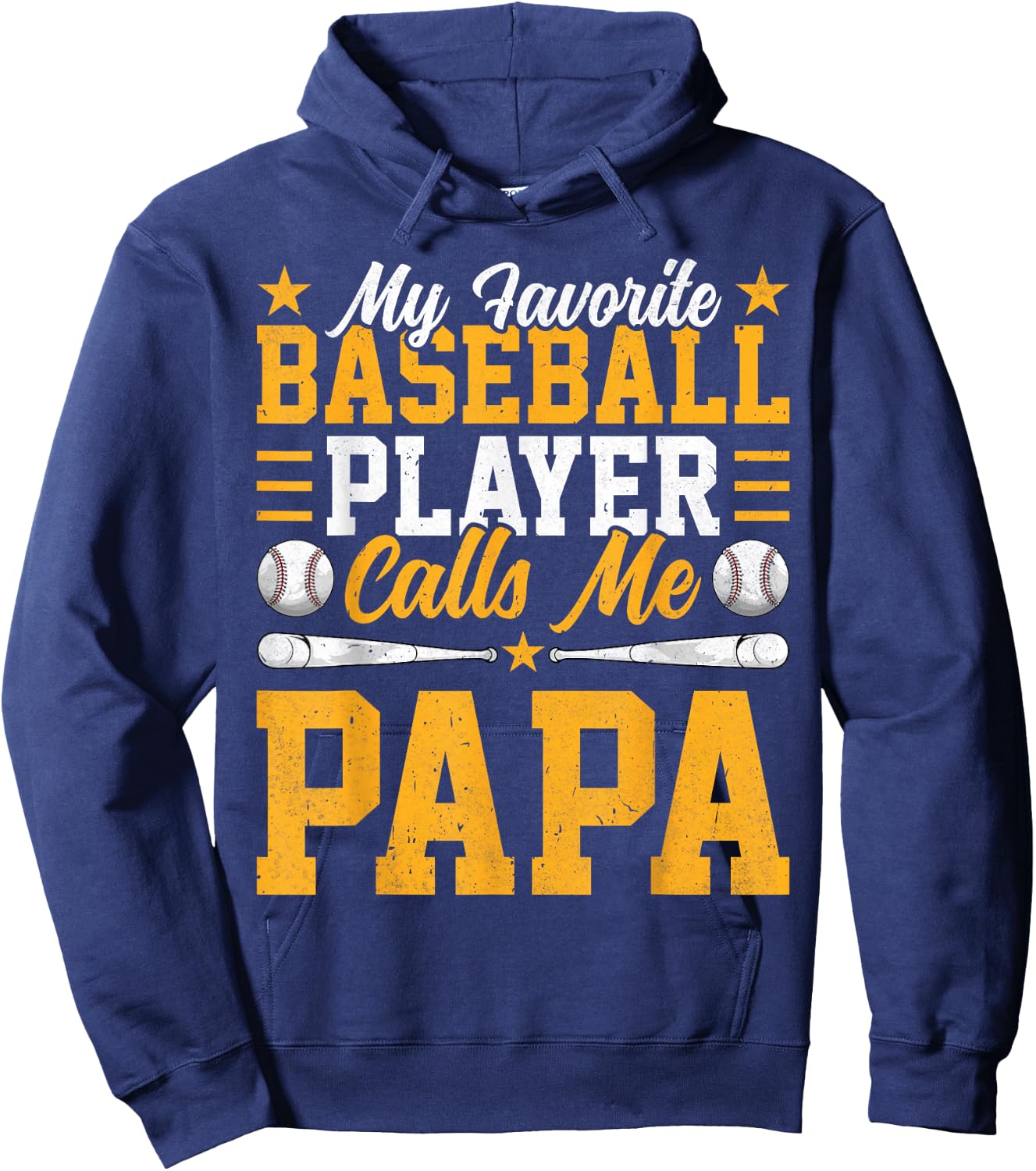 My Favorite Baseball Player Calls Me Papa Funny Fathers Day Hoodie - Hoodie | Navy