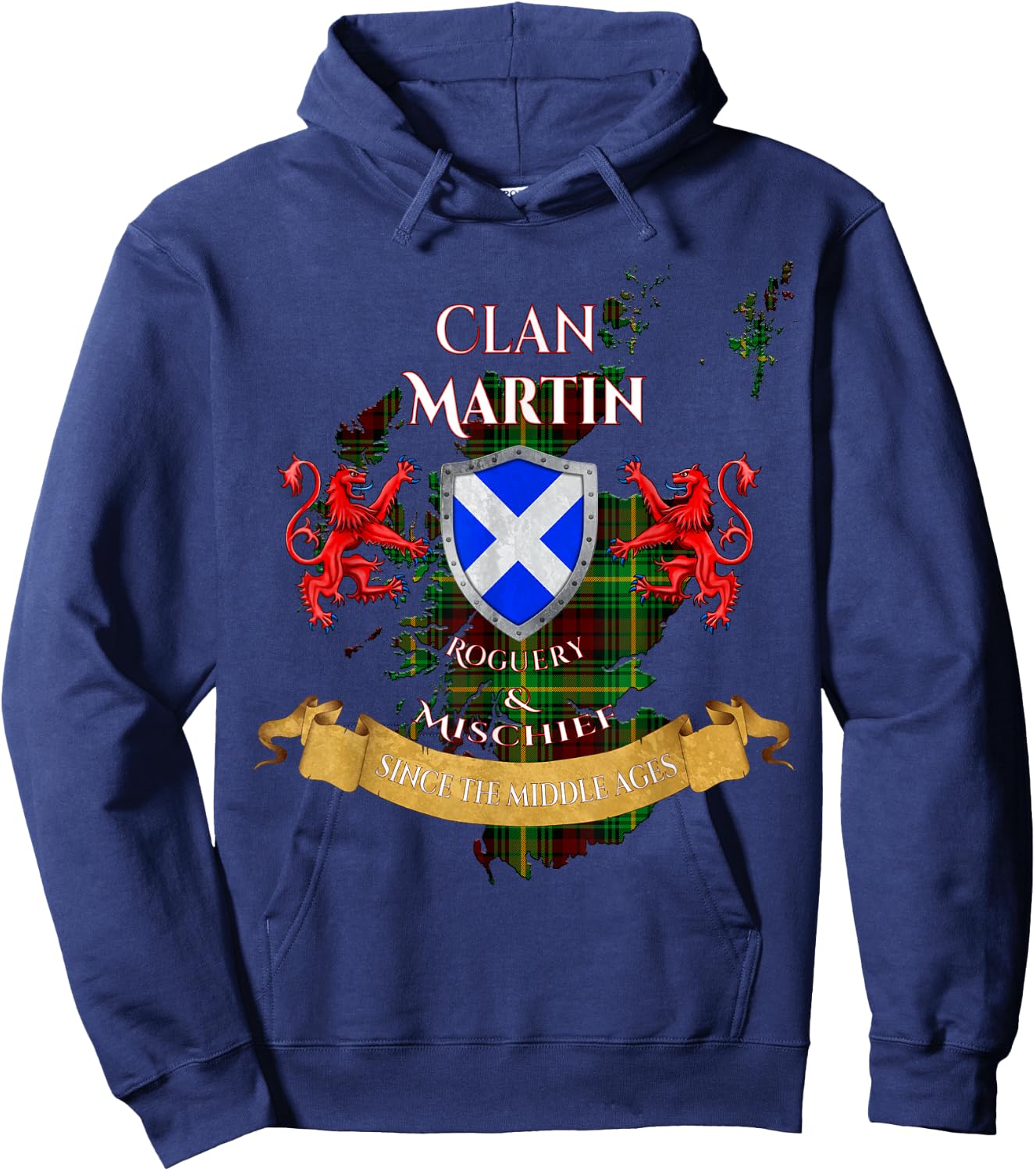 Martin Scottish Family Clan Middle Ages Mischief Hoodie - Hoodie | Navy