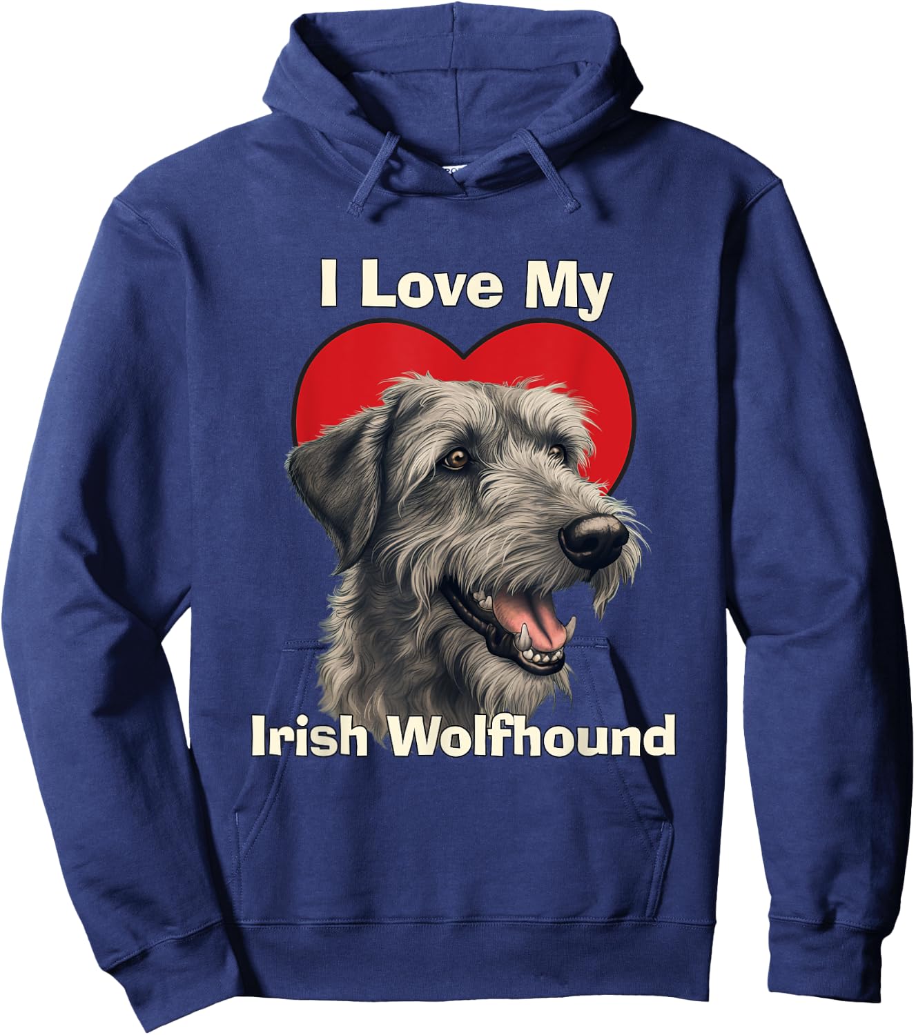 I Love My Irish Wolfhound Puppy Dog Men Women Kids Hoodie - Hoodie | Navy