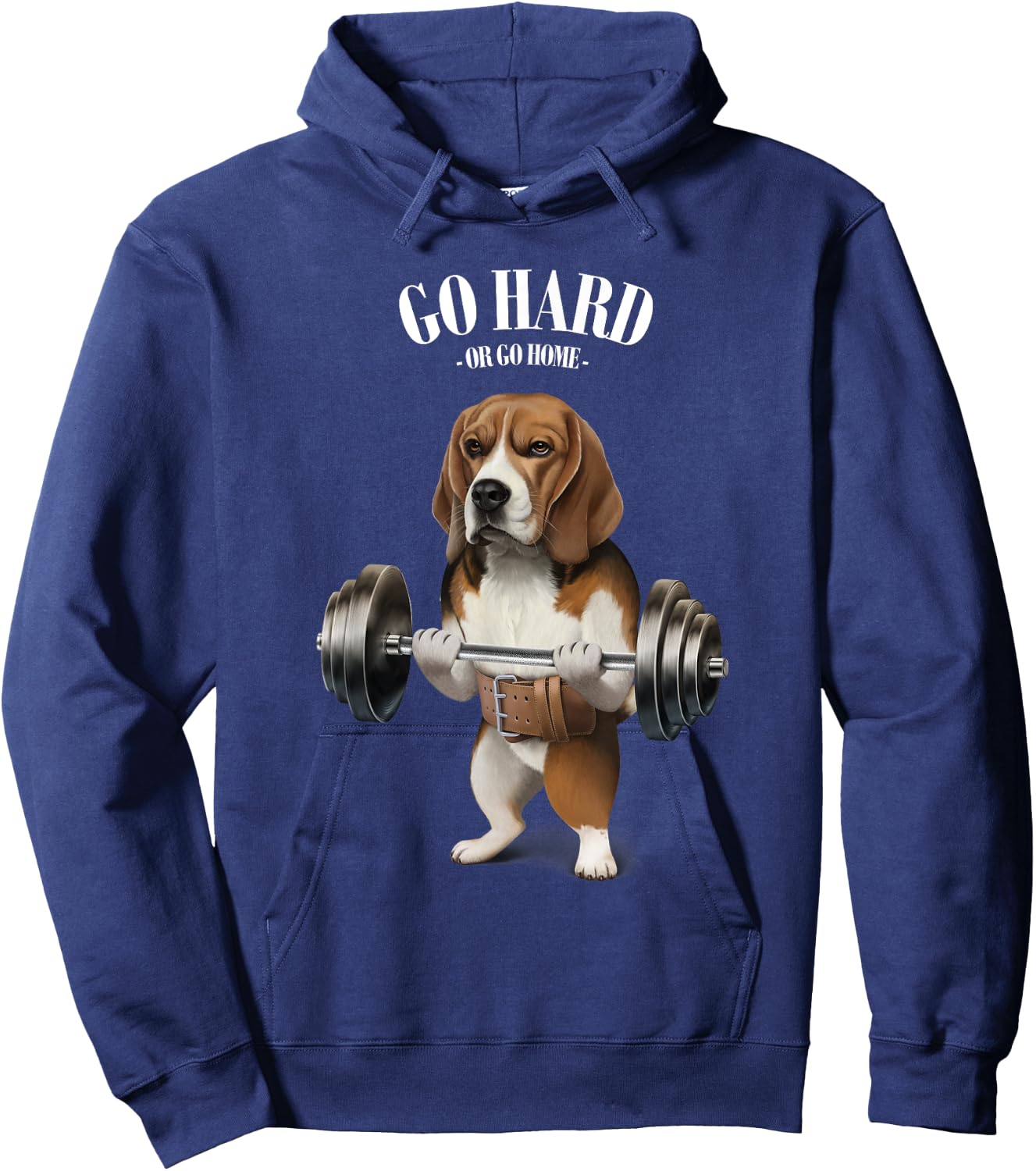 Beagle Dog Weightlifting in Fitness Gym Hoodie - Hoodie | Navy