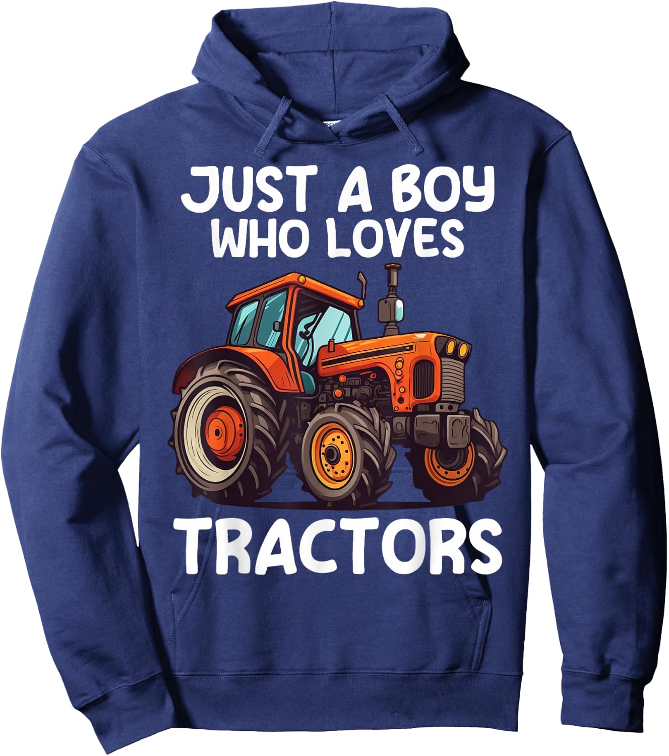 Just a Boy Who Loves Tractors For Toddler Boys Farmer Farm Hoodie - Hoodie | Navy