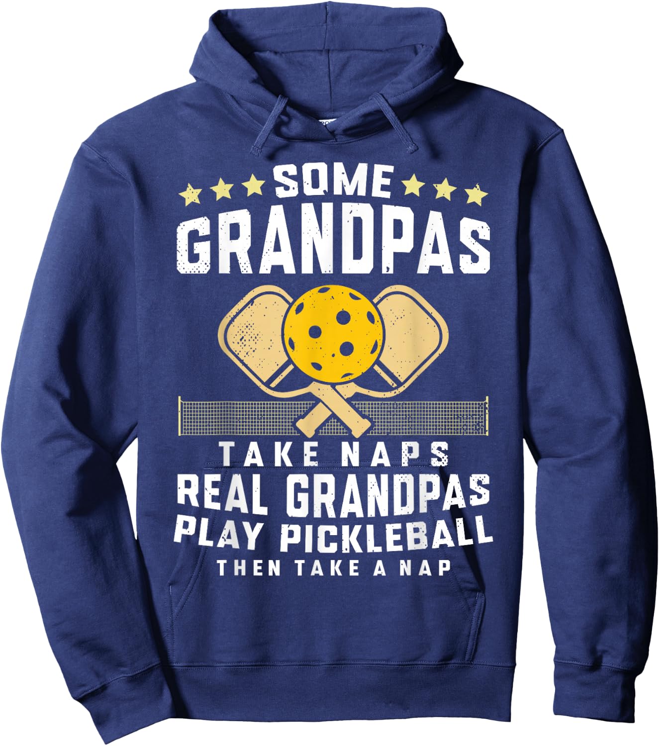 Pickleball Design Grandpa Funny Pickleball Player Hoodie - Hoodie | Navy