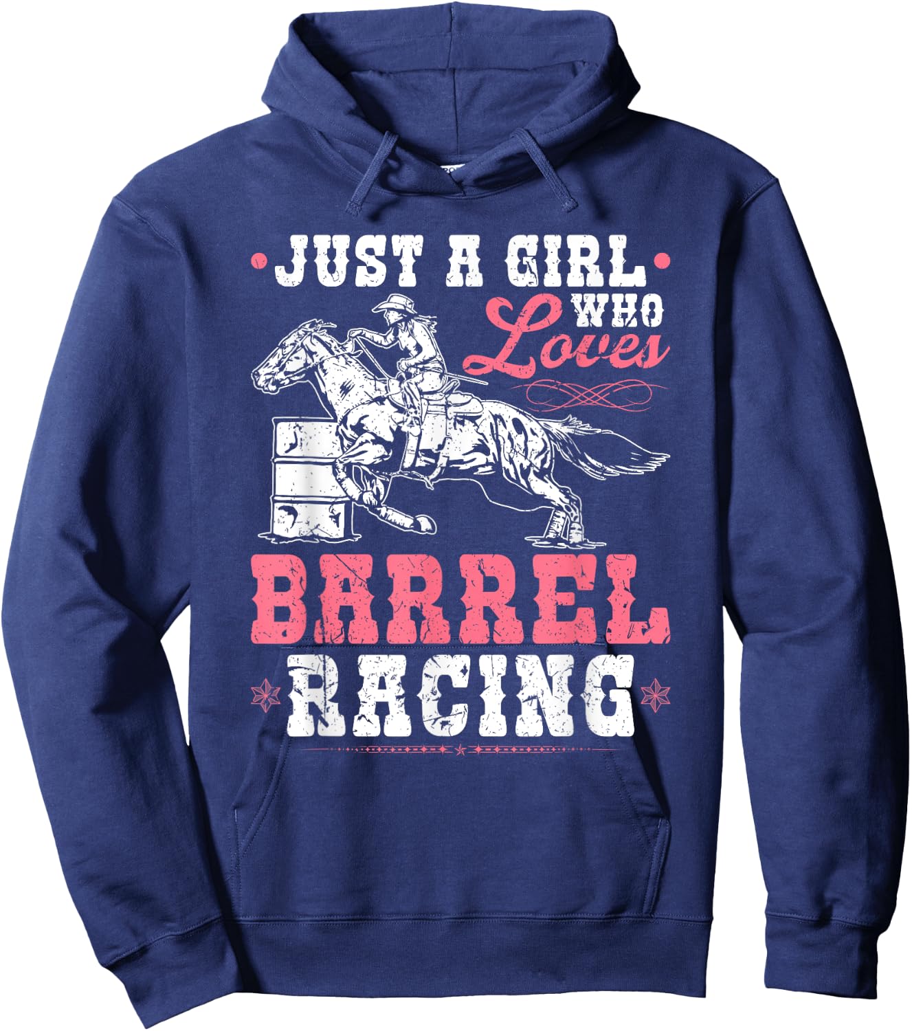 Just a Girl Who Loves Barrel Racing Cowgirl Rodeo Hoodie - Hoodie | Navy