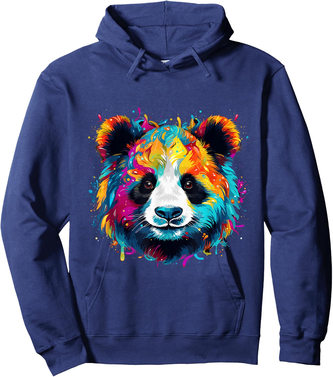 Rainbow Panda Head Brilliant Unleashed Cute Panda Hoodie - Hoodie | Navy