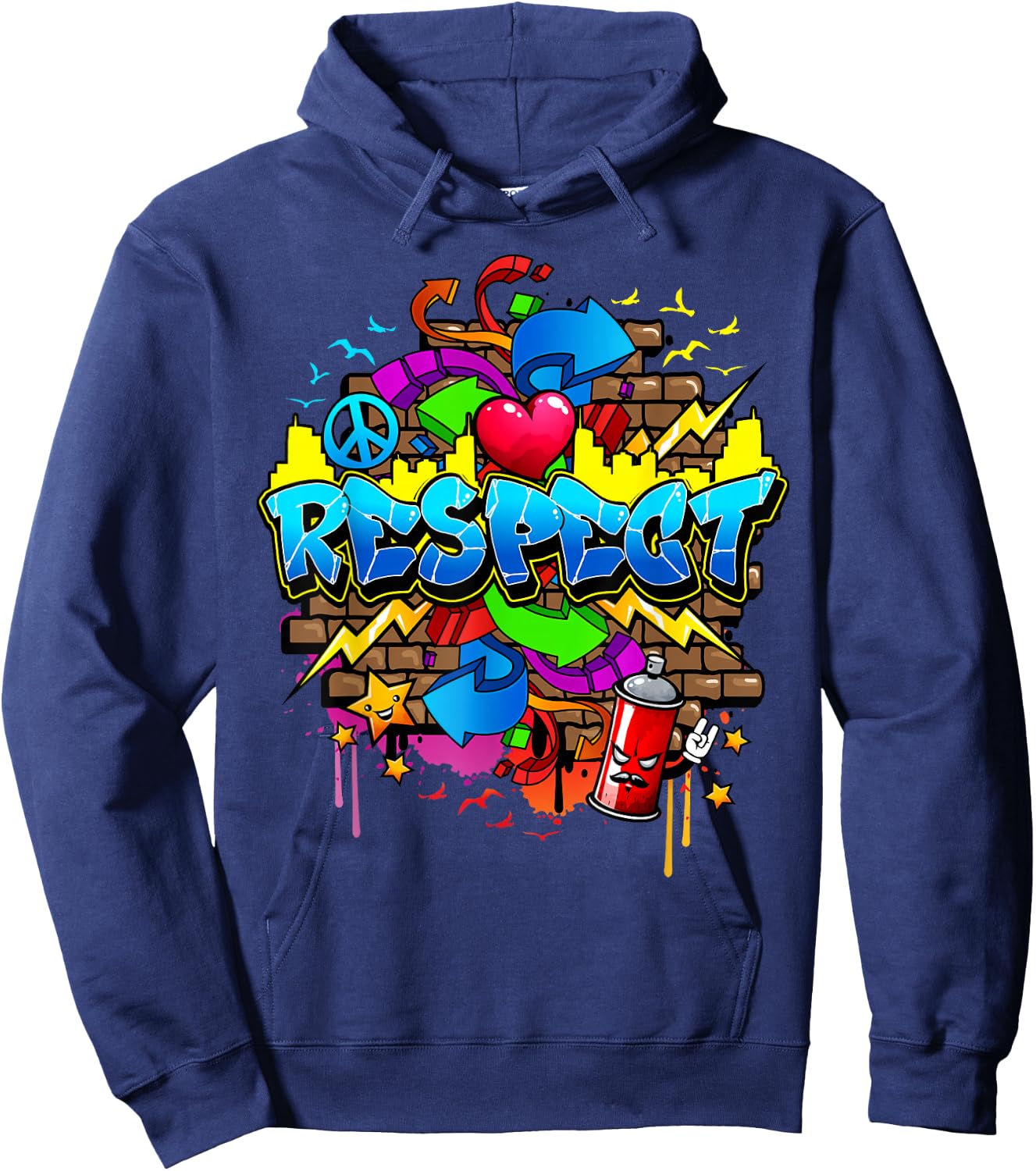 Urban - Respect Graffiti Graphic Hoodie - Hoodie | Navy