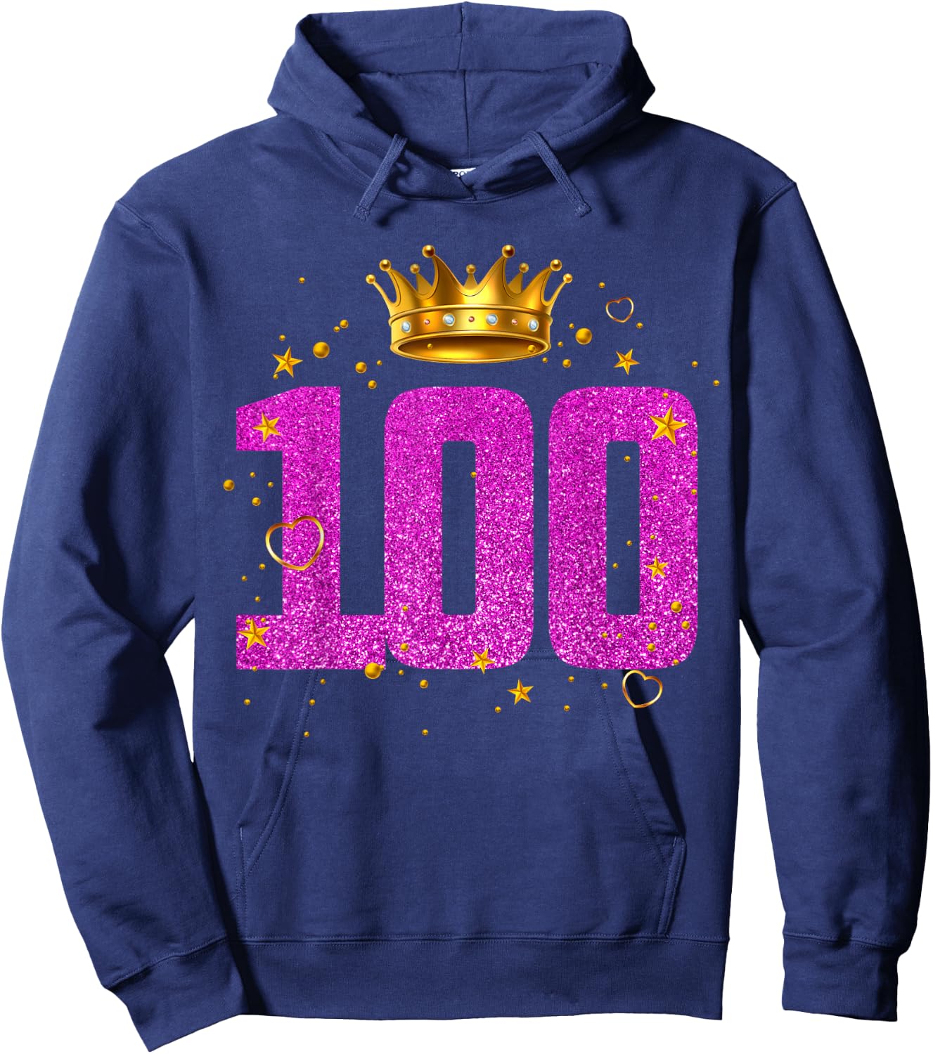 100 Year Old Birthday Crown 100th B-Day Crew Party Friends Hoodie - Hoodie | Navy