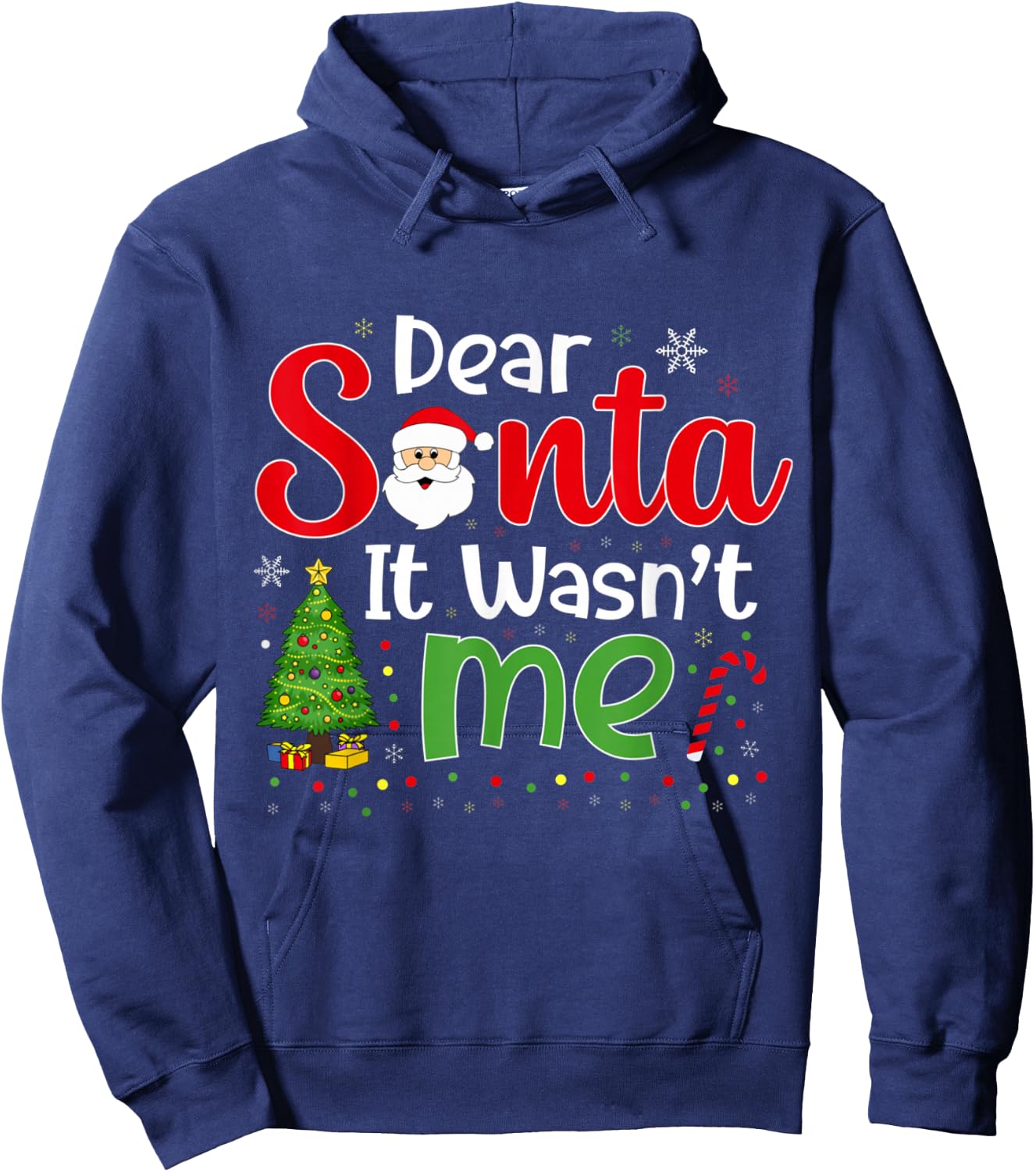 Dear Santa It Wasn't Me Funny Family Christmas Party Hoodie - Hoodie | Navy