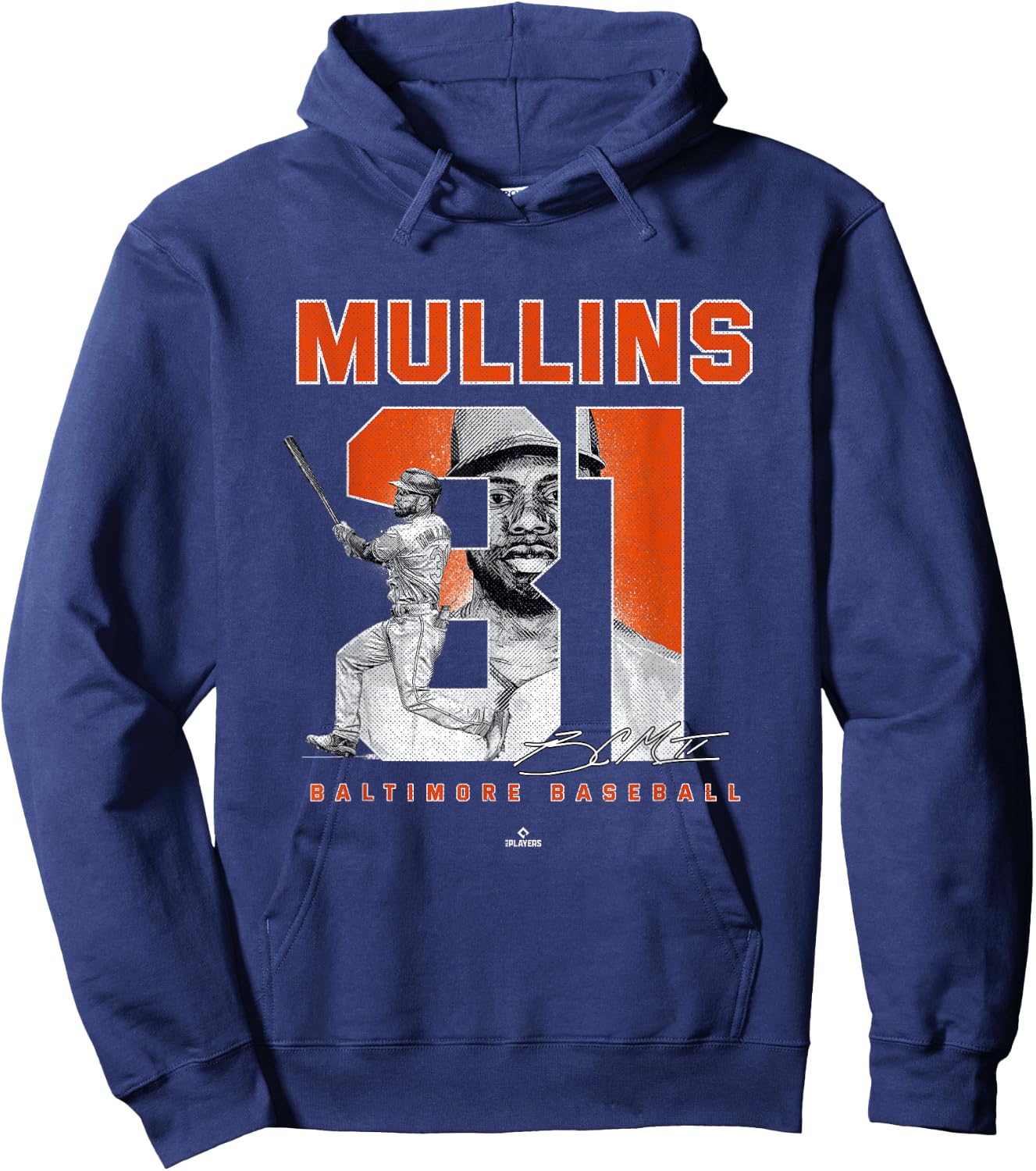 Number and Portrait Cedric Mullins Baltimore MLBPA Hoodie - Hoodie | Navy