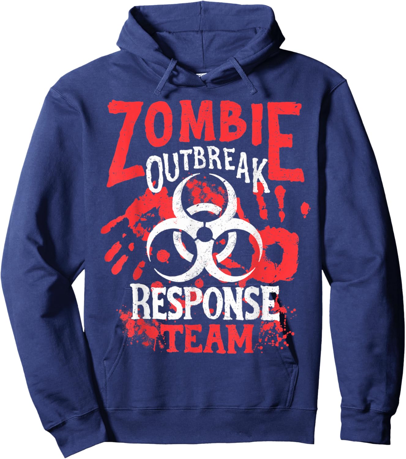 Zombie Outbreak Halloween Response Team Funny Men Apocalypse Hoodie - Hoodie | Navy
