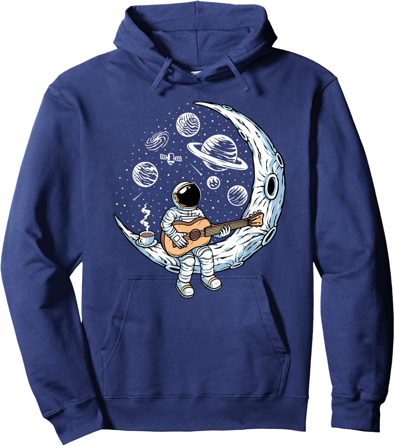 Astronaut playing guitar on the moon Spaceman allspace Hoodie - Hoodie | Navy
