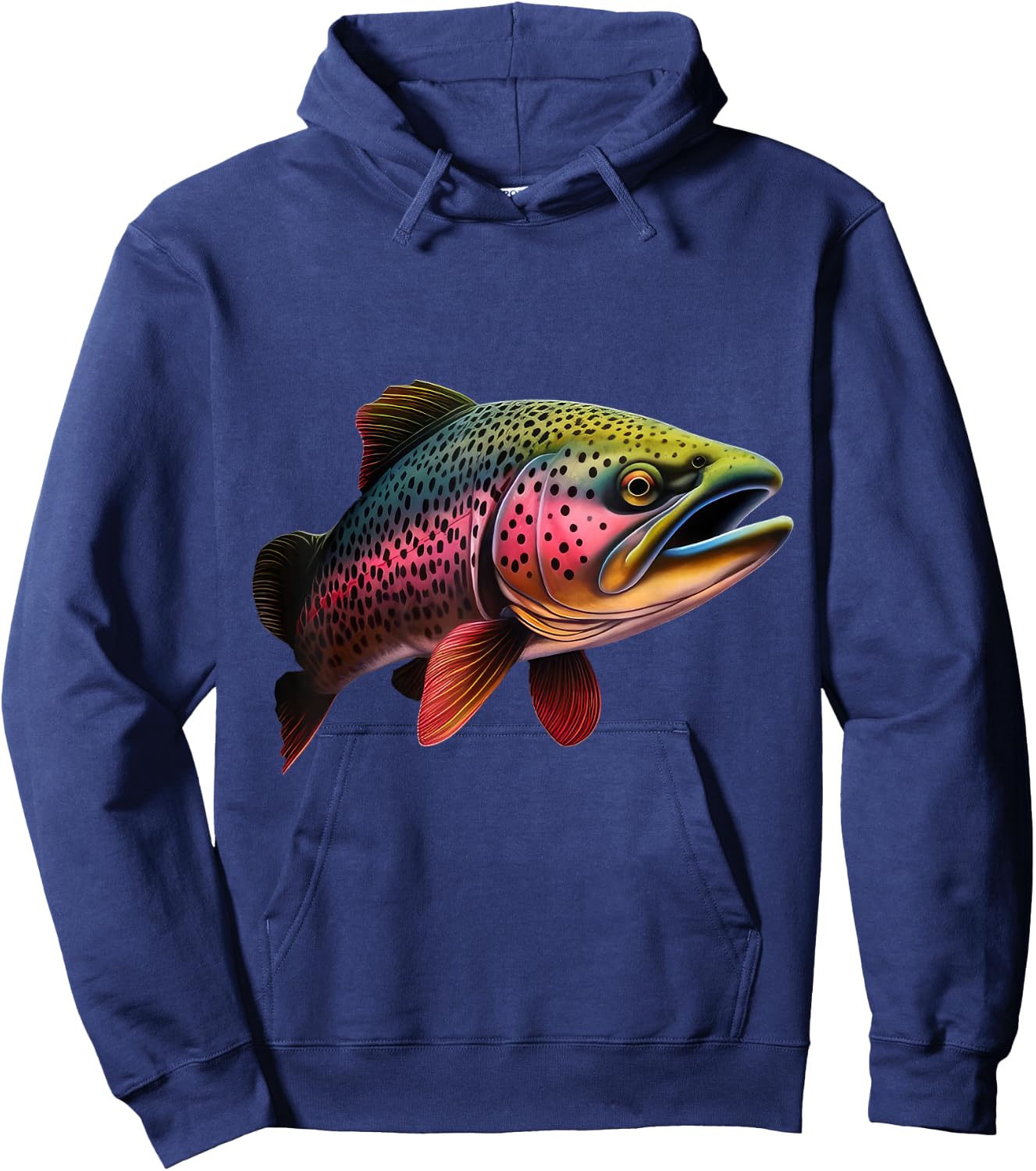 Rainbow Trout Graphic - Bold Fishing Wildlife Design Hoodie - Hoodie | Navy