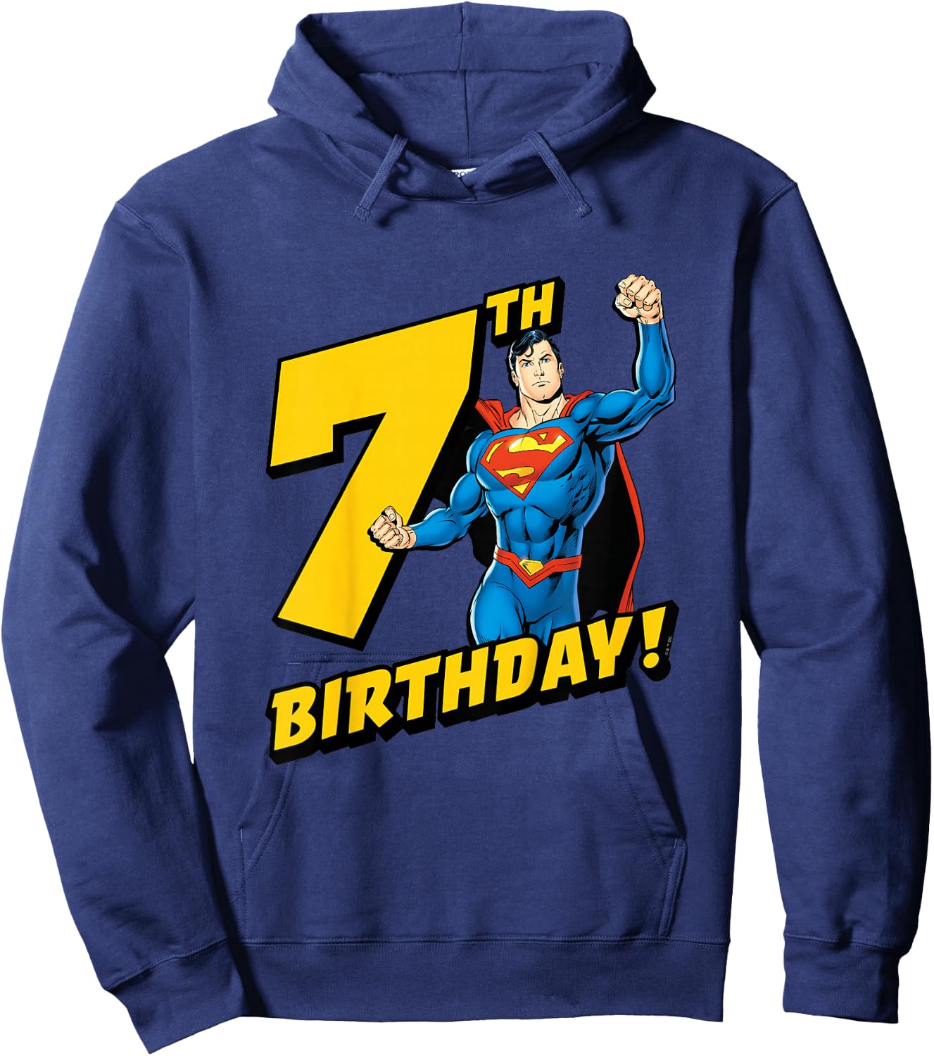 Kids Superman 7th Birthday Hoodie - Hoodie | Navy
