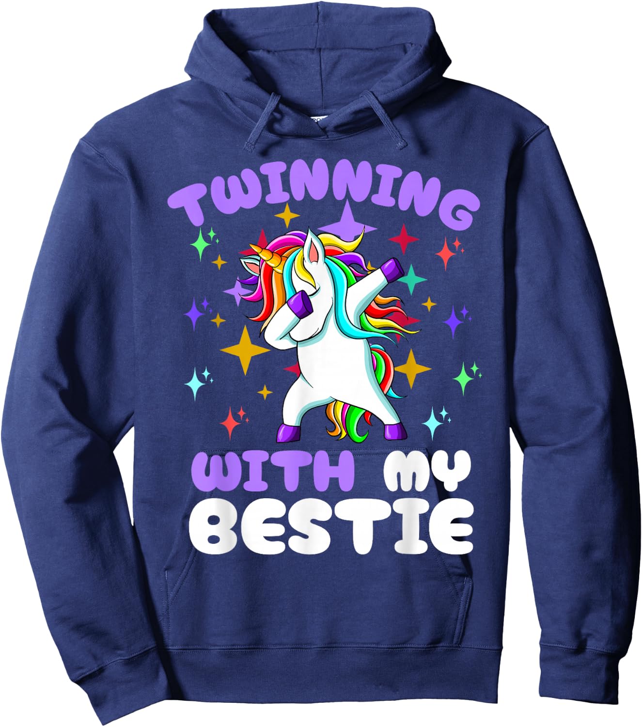 Twinning Unicorn Bestie Spirit Week Twin Day Best Friend Hoodie - Hoodie | Navy