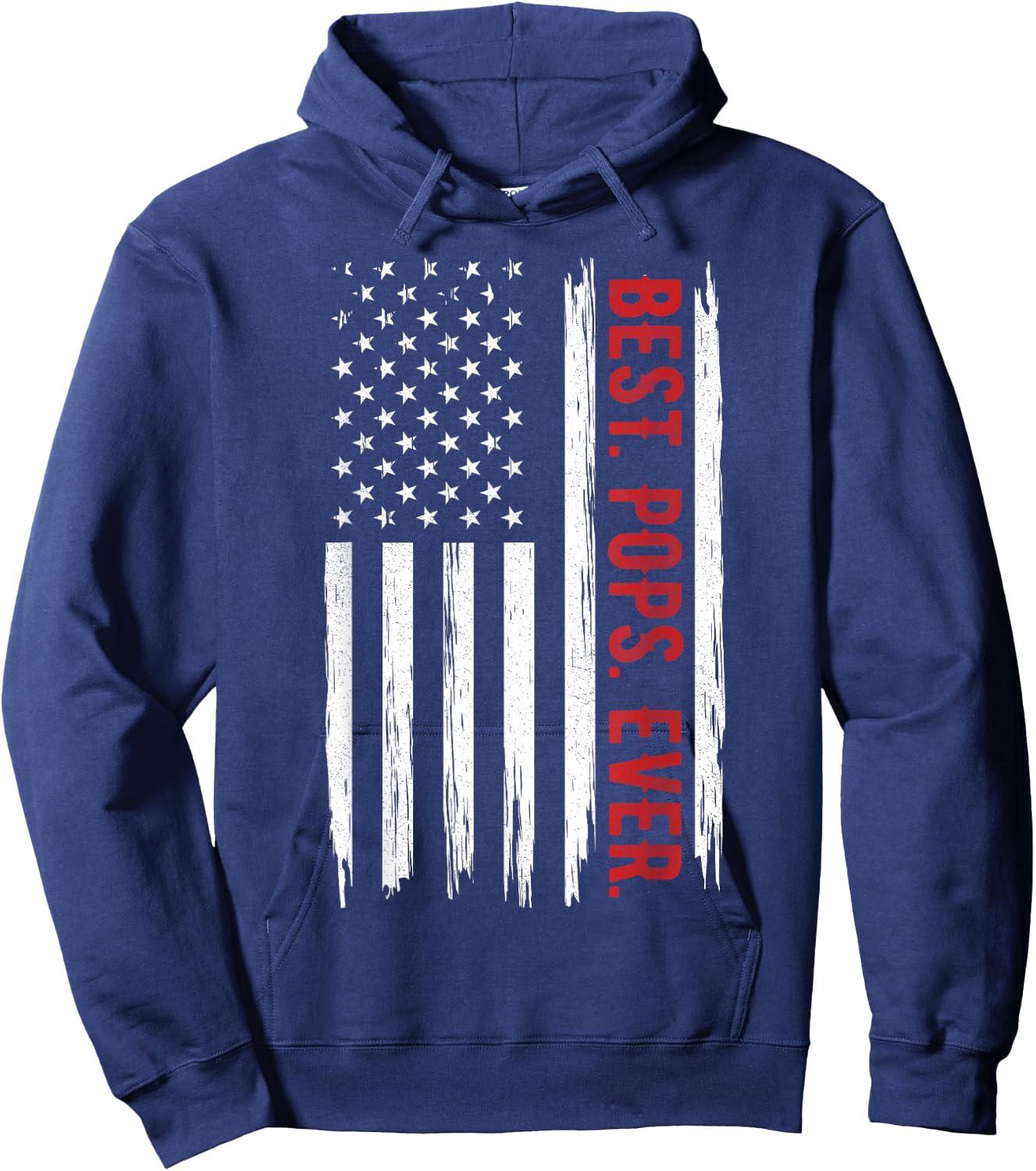 Best Pops Ever With US American Flag Gift Father's Day Hoodie - Hoodie | Navy