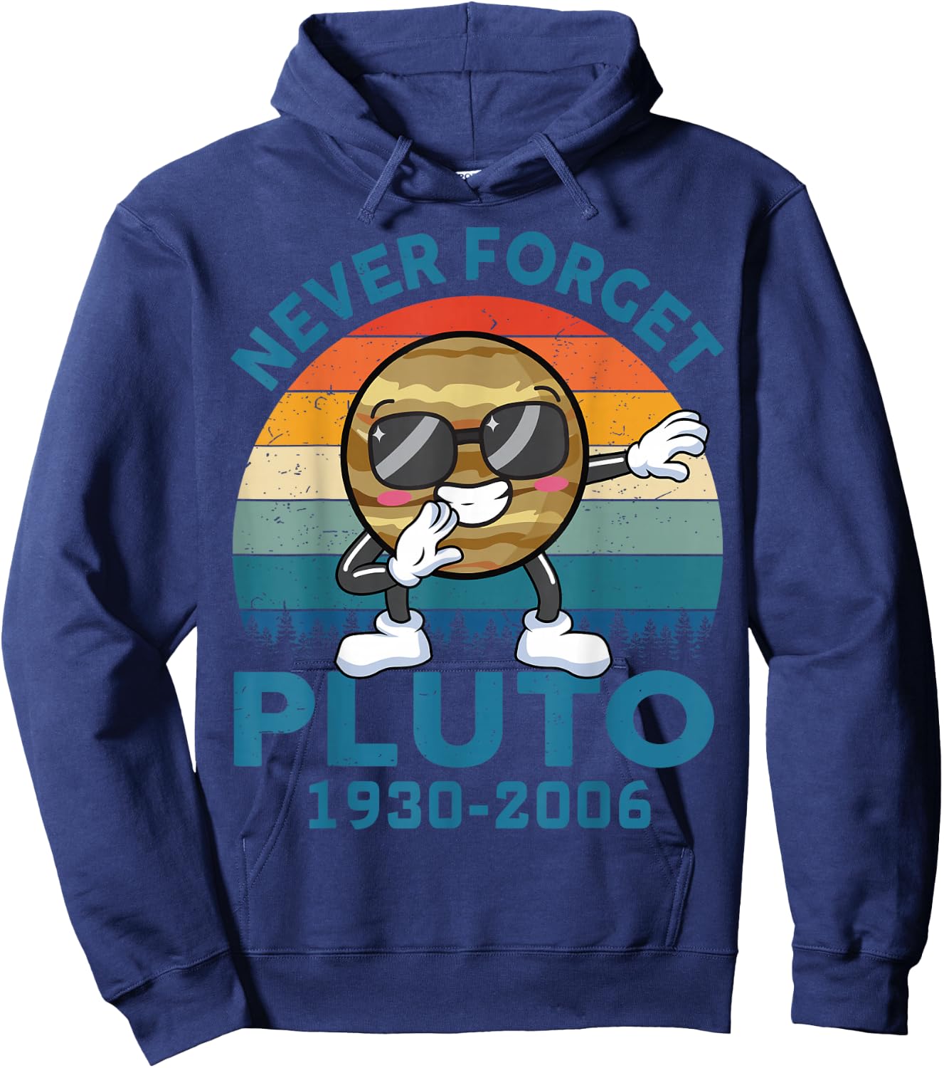Kids Pluto Never Forget 1930 - 2006 Astronomy Space Science Hoodie - Hoodie | Navy