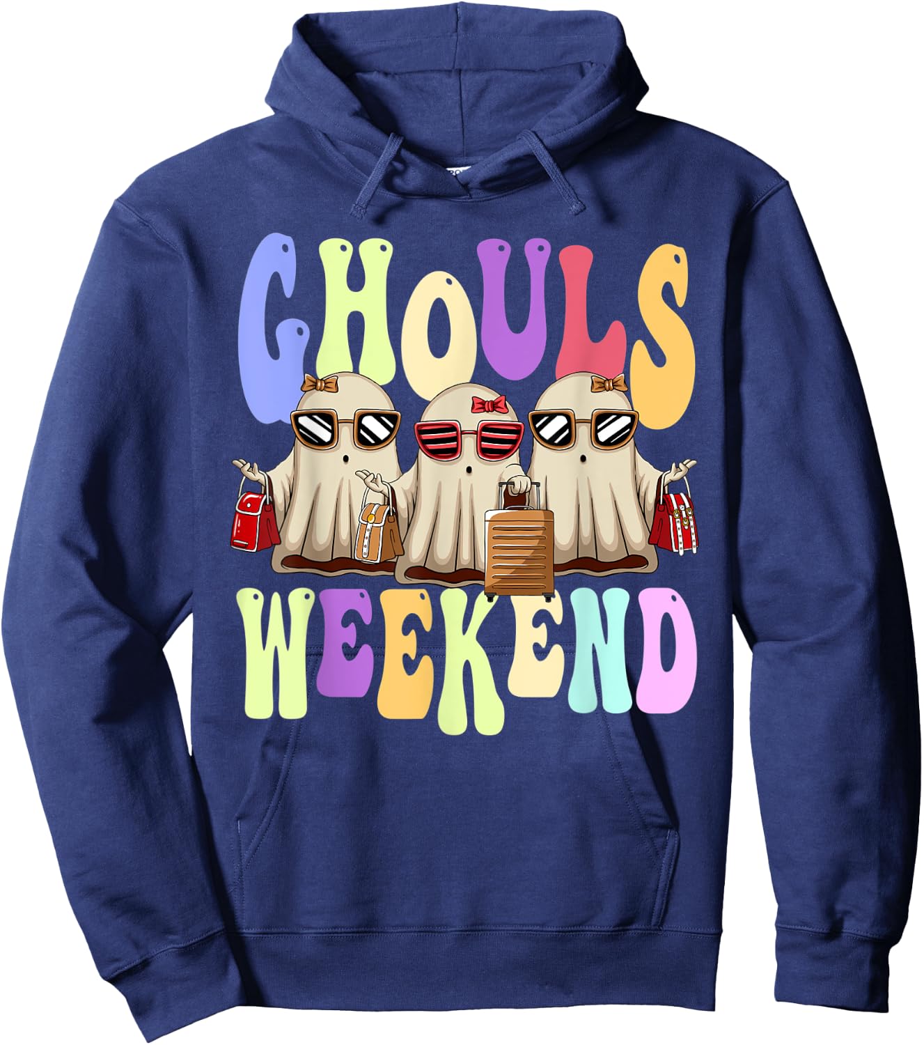 Ghouls Weekend Women Spooky Ghost Halloween Girls Trip Hoodie - Hoodie | Navy