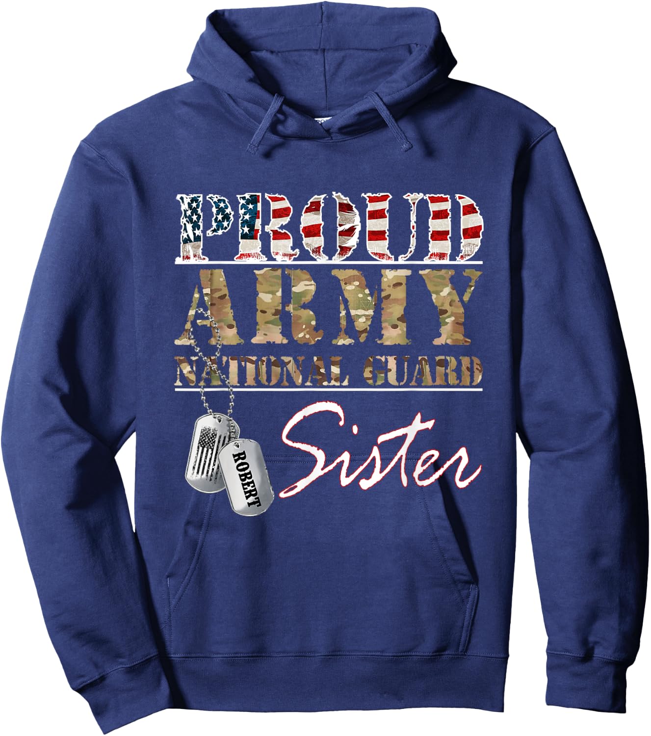 Proud Army National Guard Sister National Guard Family Hoodie - Hoodie | Navy