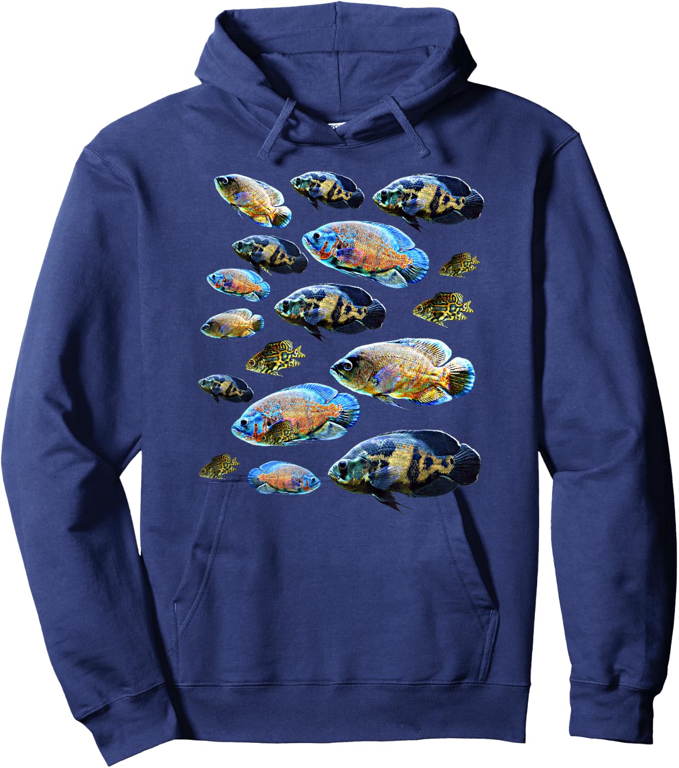 Tiger Oscar Cichlid Fish Hoodie - Hoodie | Navy