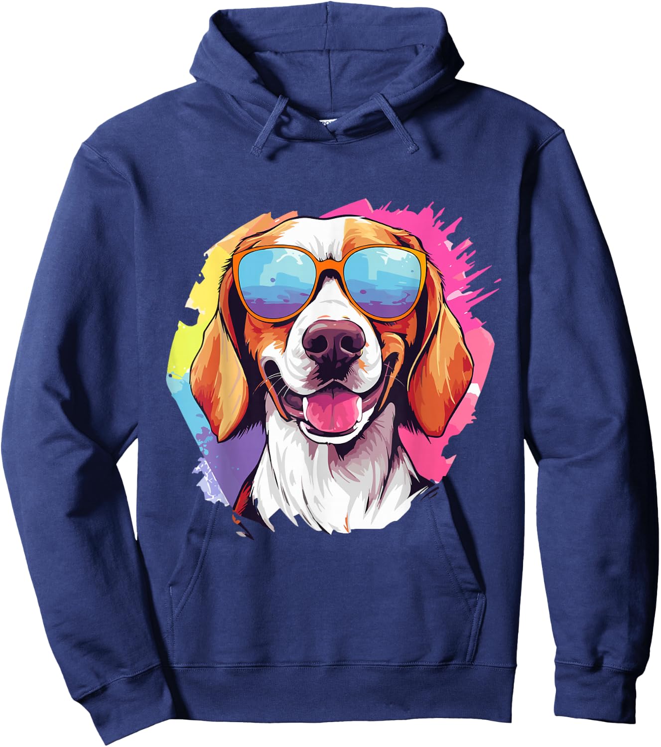 Colorful American Foxhound With Sunglasses Dog Lover Hoodie - Hoodie | Navy