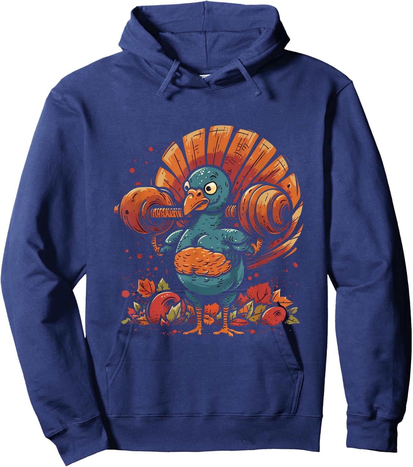 Turkey Bodybuilder Thanksgiving Day Gym Fitness Workout Hoodie - Hoodie | Navy