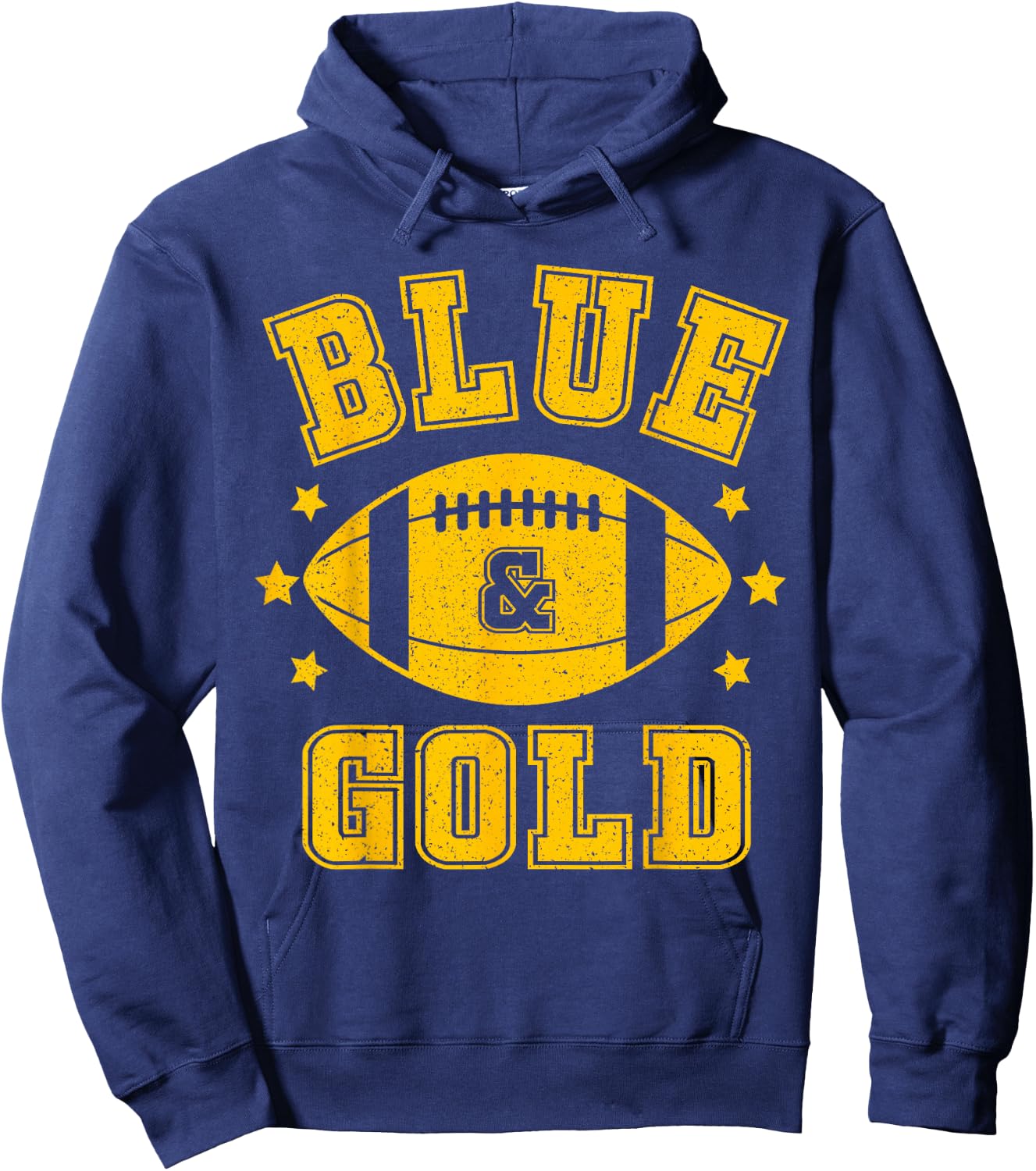 On Gameday Football We Wear Blue And Gold School Spirit Hoodie - Hoodie | Navy