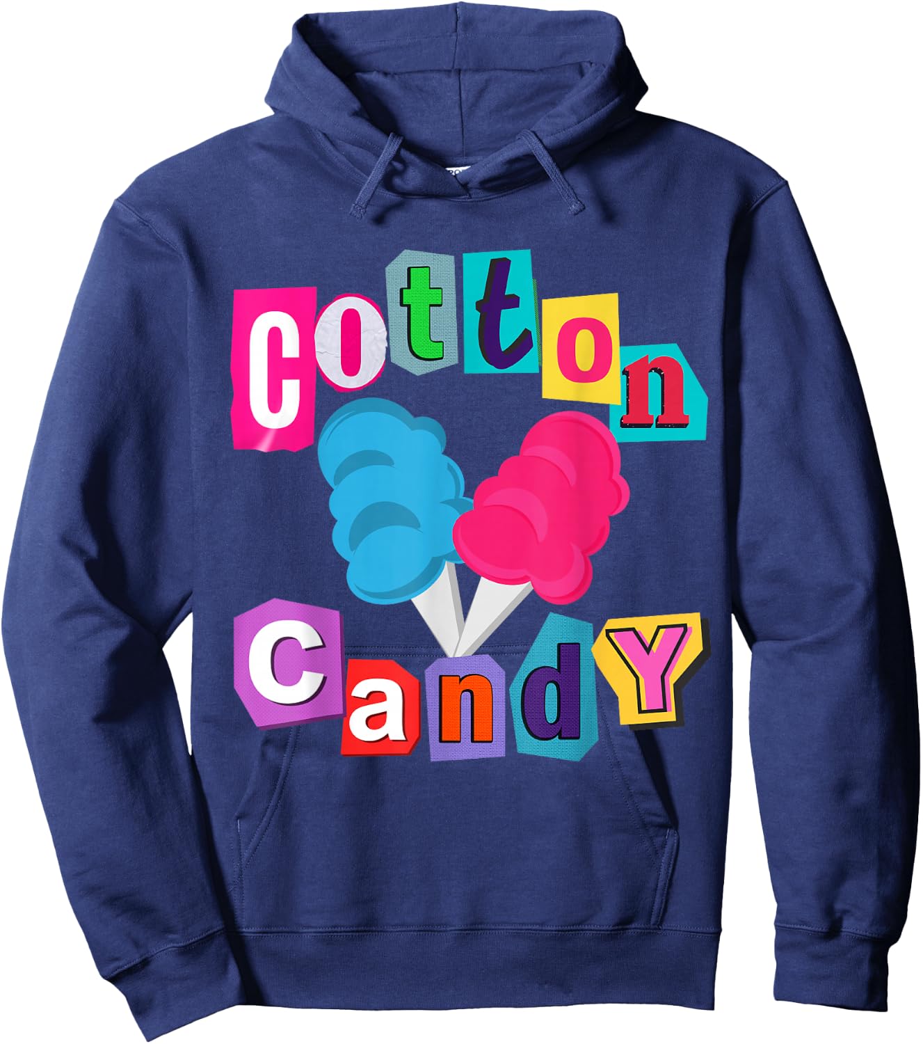 Cotton Candy National Cotton Candy Day Costume Theme Party Hoodie - Hoodie | Navy
