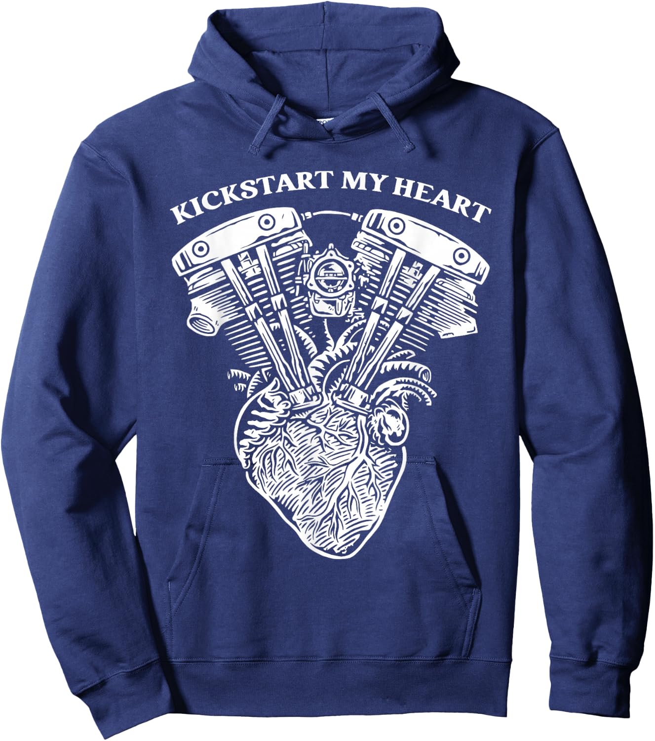 Kickstart My Heart Funy Love Life Apparel Hoodie - Hoodie | Navy