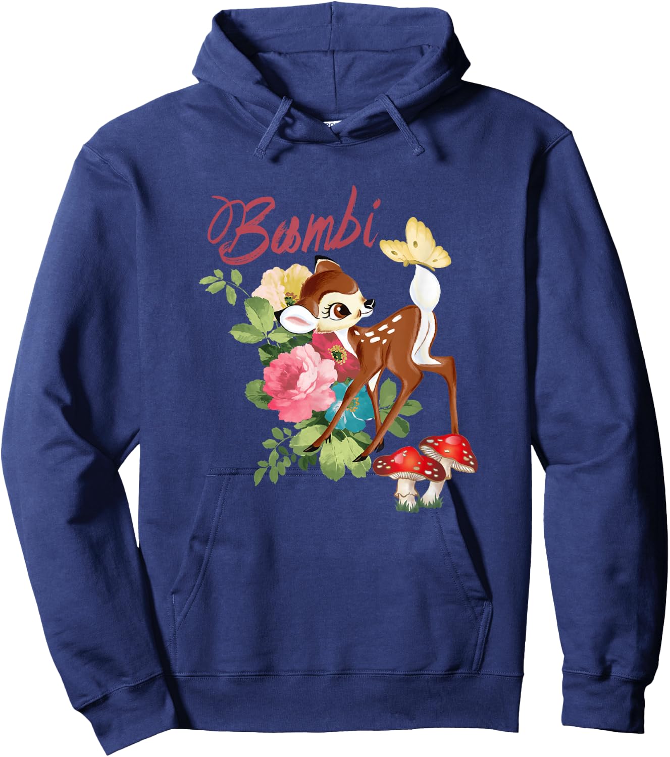 Disney Bambi Cute and Playful Watercolor Retro Portrait Hoodie - Hoodie | Navy