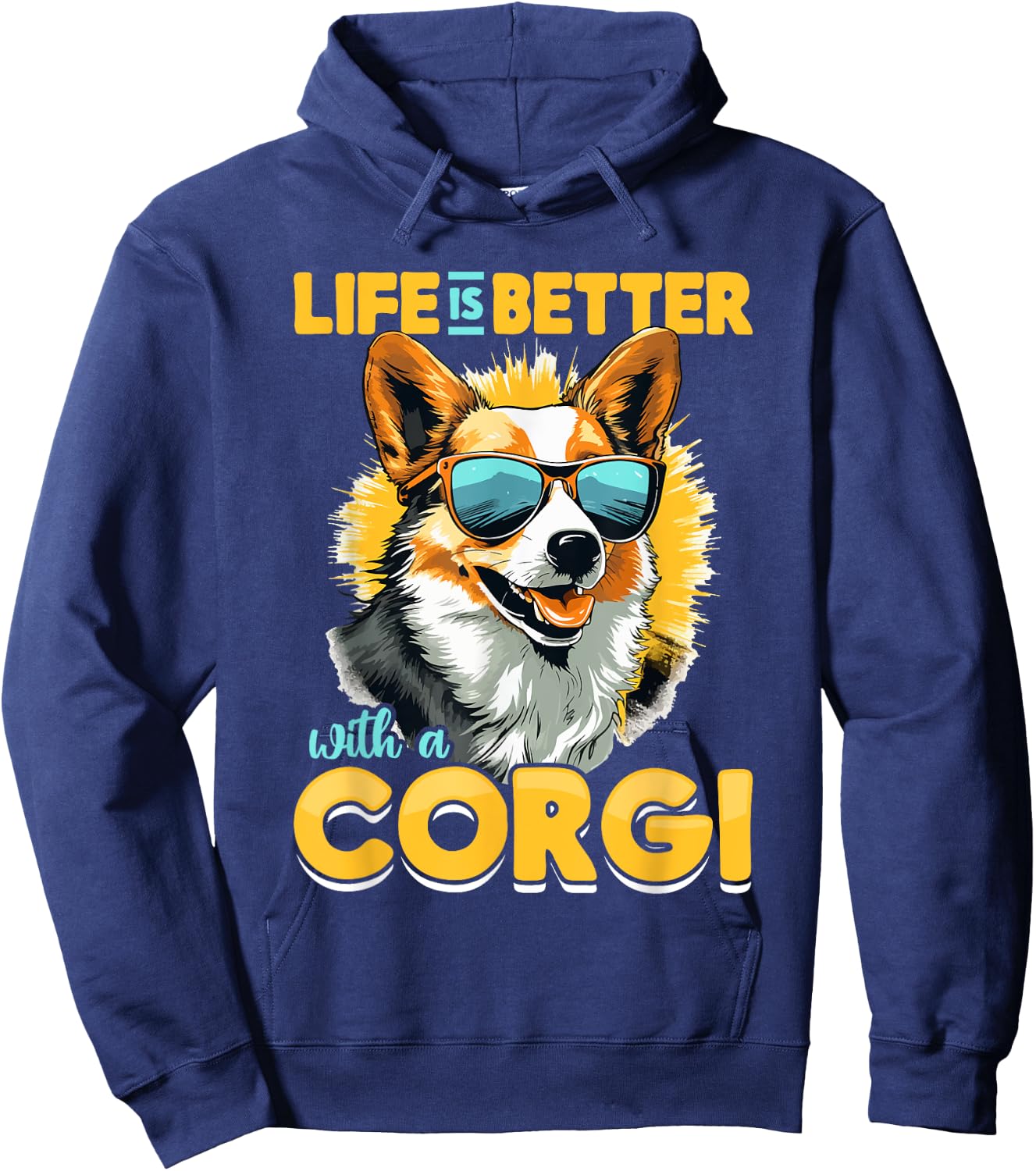 Pembroke Welsh Corgi - Life Is Better With A Corgi Hoodie - Hoodie | Navy