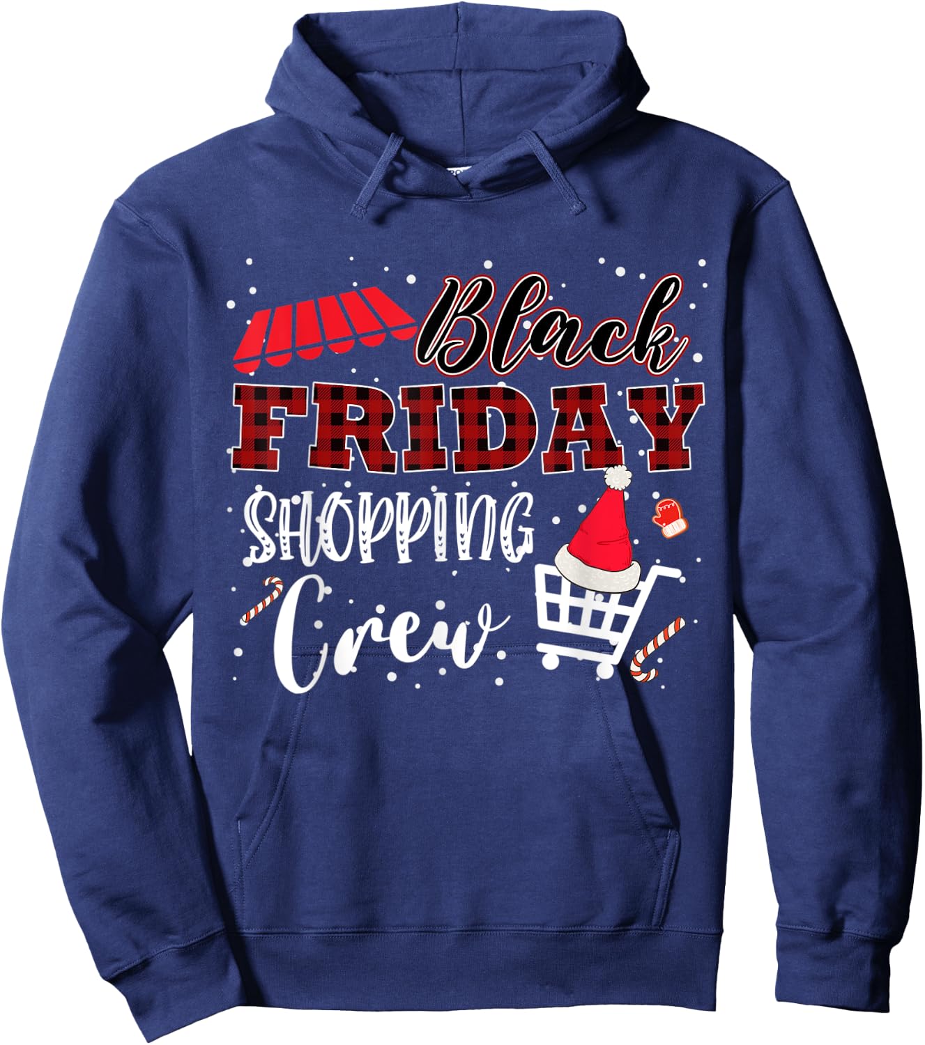 Friday Shopping Crew Christmas Black Shopping Family Group Hoodie - Hoodie | Navy