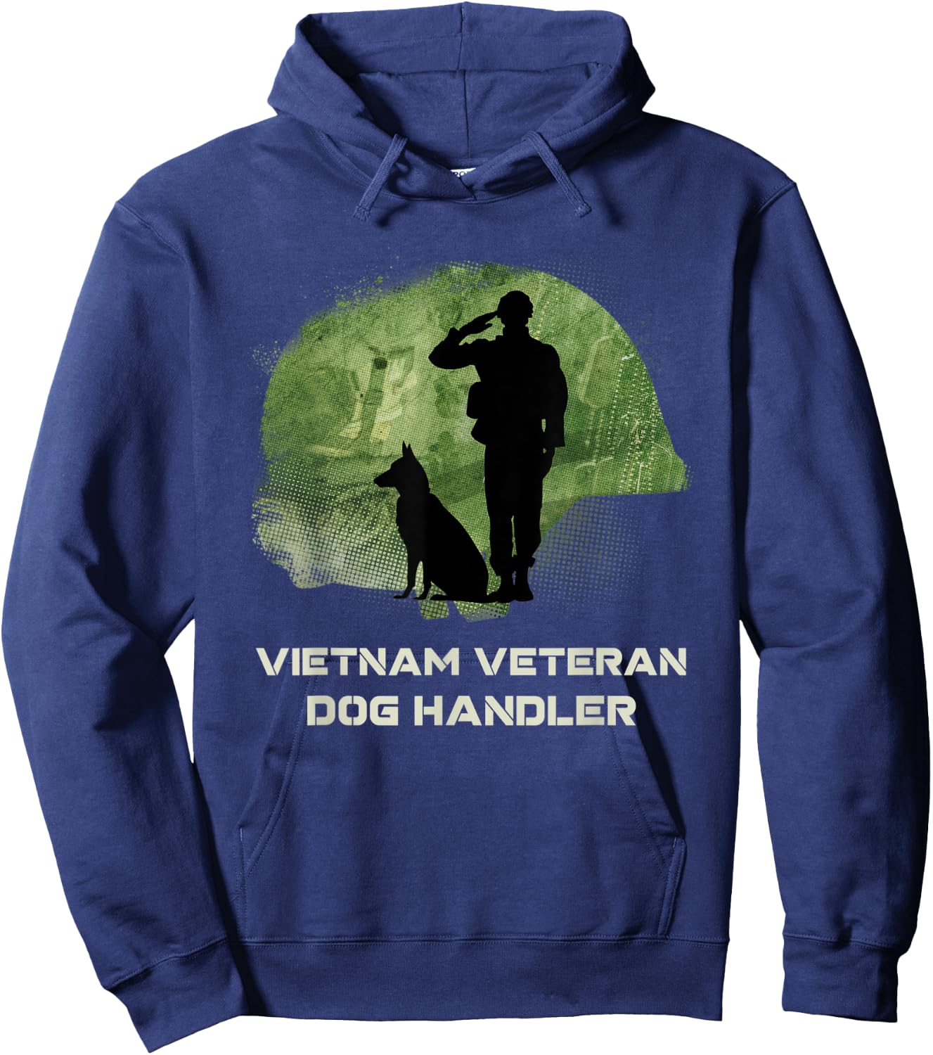 Vietnam Veteran Dog Handler K9 Salute Hoodie - Hoodie | Navy