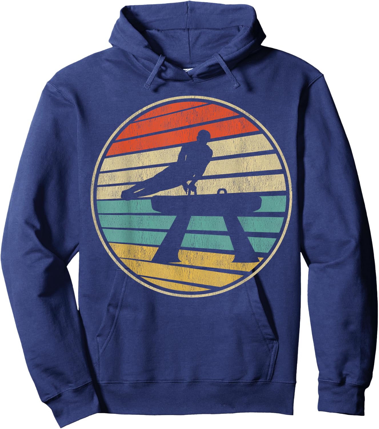 Cute Pommel horse Gift Retro Vintage 70s 80s Gymnastics Fun Hoodie - Hoodie | Navy