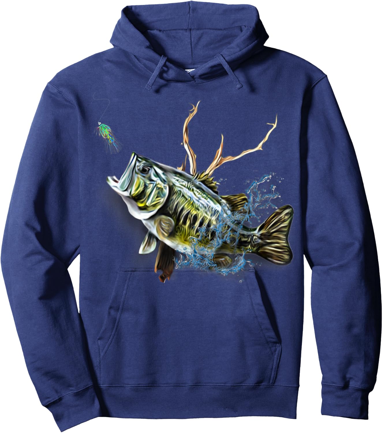 Largemouth Bass Fishing - Men, Women & Kids Largemouth Bass Hoodie - Hoodie | Navy