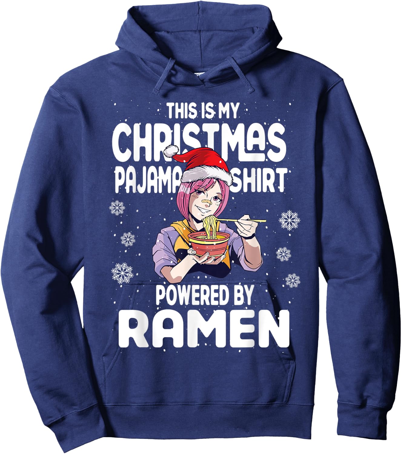 Xmas 2022 This Is My Christmas Pajama Shirt Powered By Ramen Hoodie - Hoodie | Navy