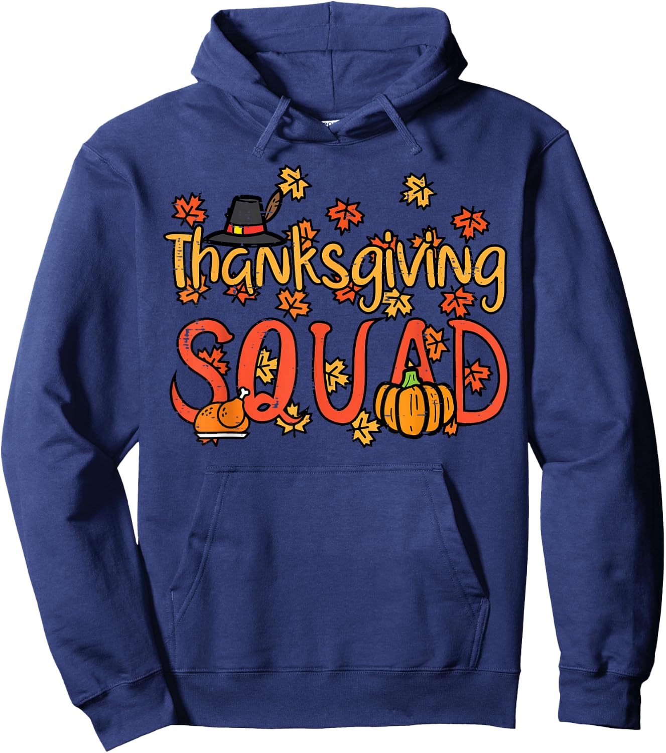 Thanksgiving Squad Turkey Day Fall Matching Women Men Kids Hoodie - Hoodie | Navy