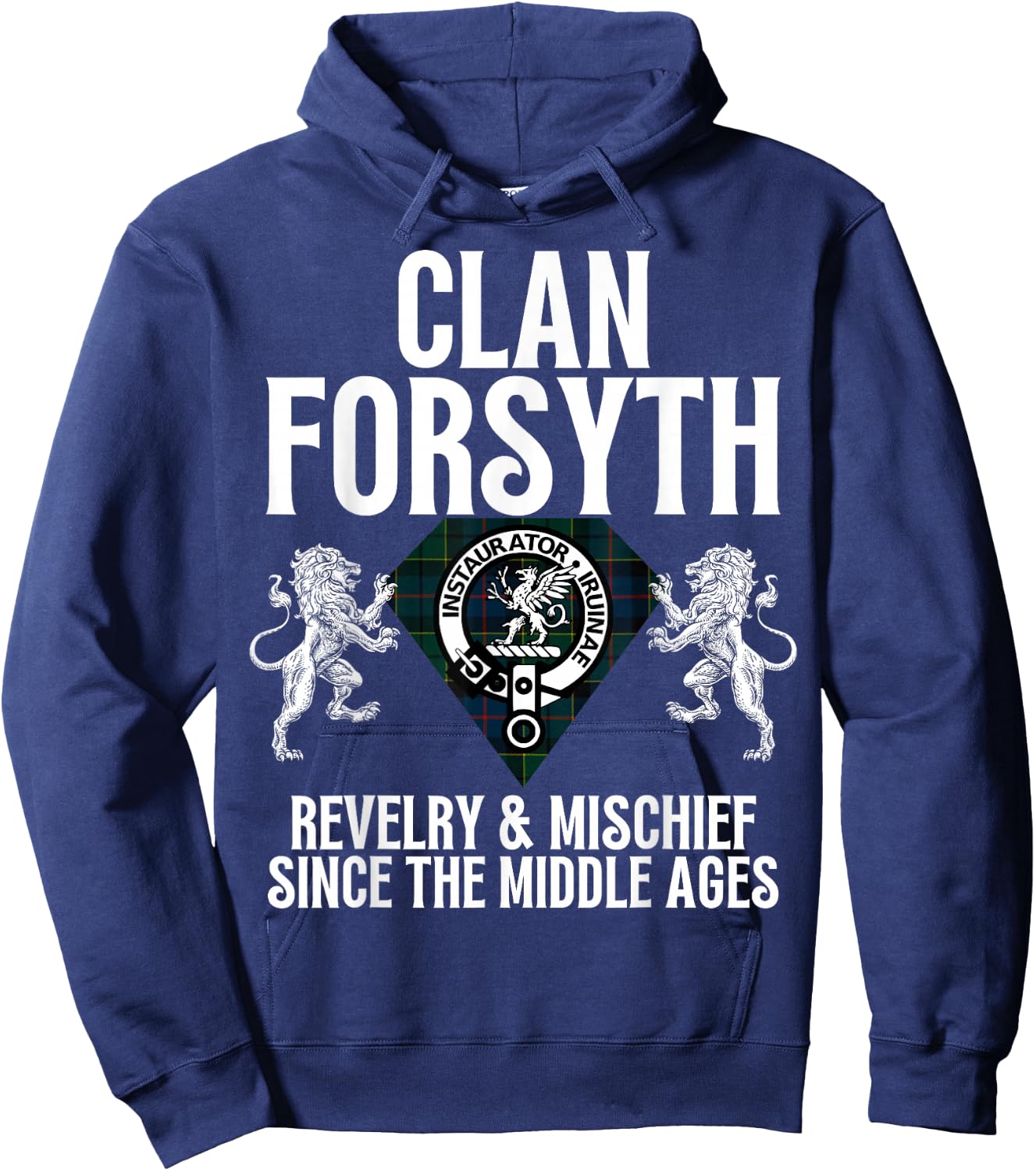 Forsyth Clan Scottish Name Coat Of Arms Tartan Family Party Hoodie - Hoodie | Navy