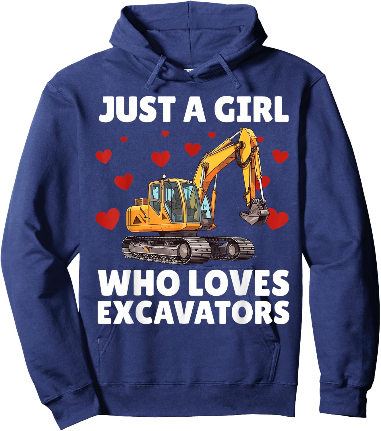 Funny Excavator Art For Girls Women Toddler Excavator Lover Hoodie - Hoodie | Navy