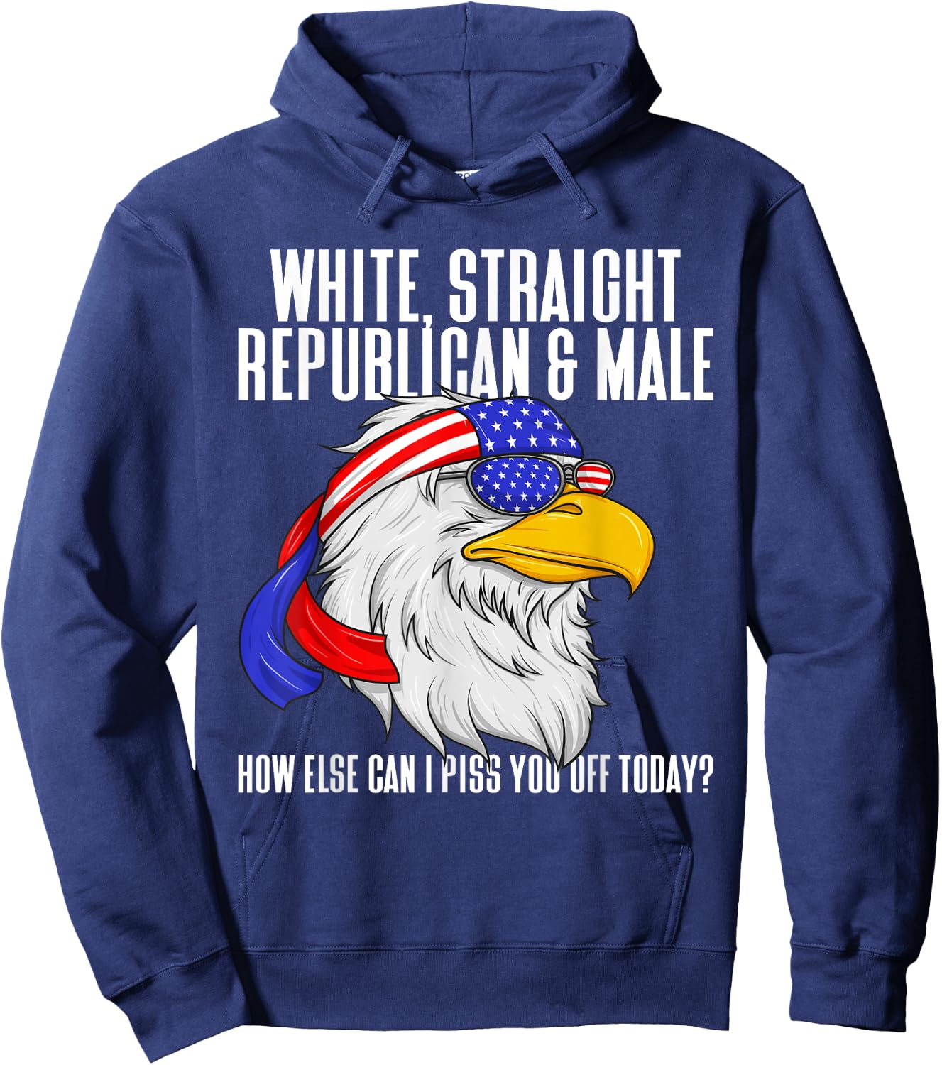 White Straight Republican Male How Can I Piss You Off Today Hoodie - Hoodie | Navy