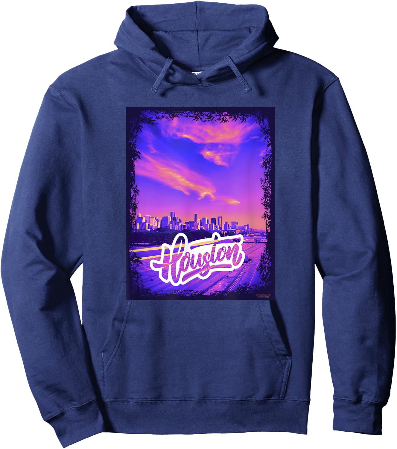 Houston Texas TheH Art Houston Downtown Hues H-Town Hoodie - Hoodie | Navy