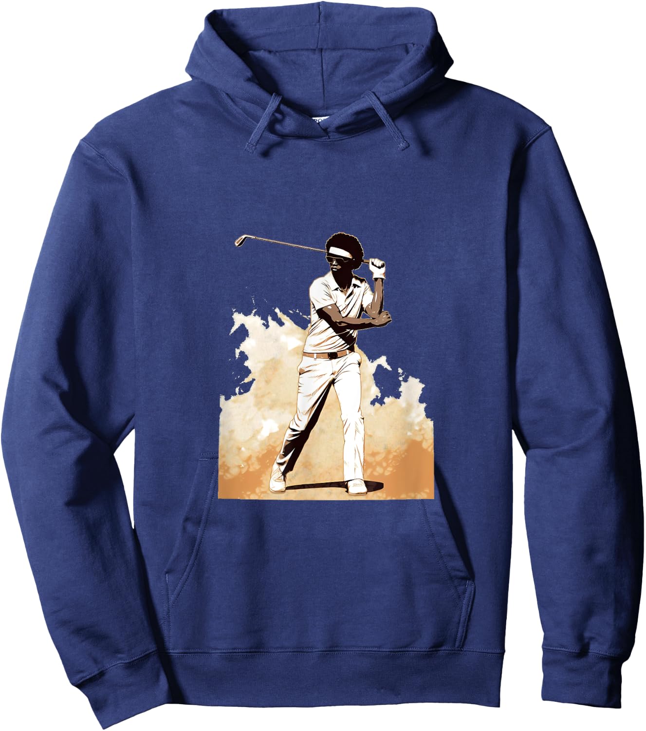 Golfer Afro Man Golf Player African American Golfing Men Hoodie - Hoodie | Navy