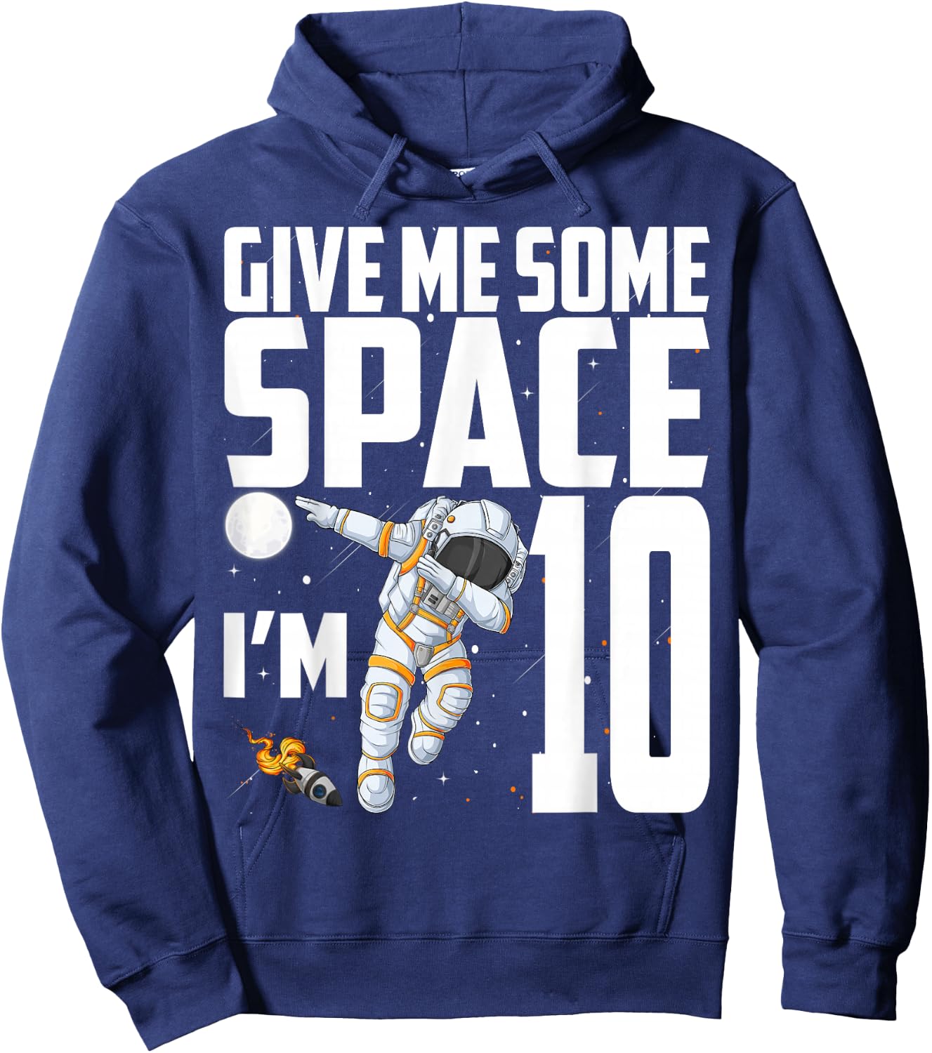 10 Year Old Outer Space 10th Birthday Astronaut Planets Hoodie - Hoodie | Navy