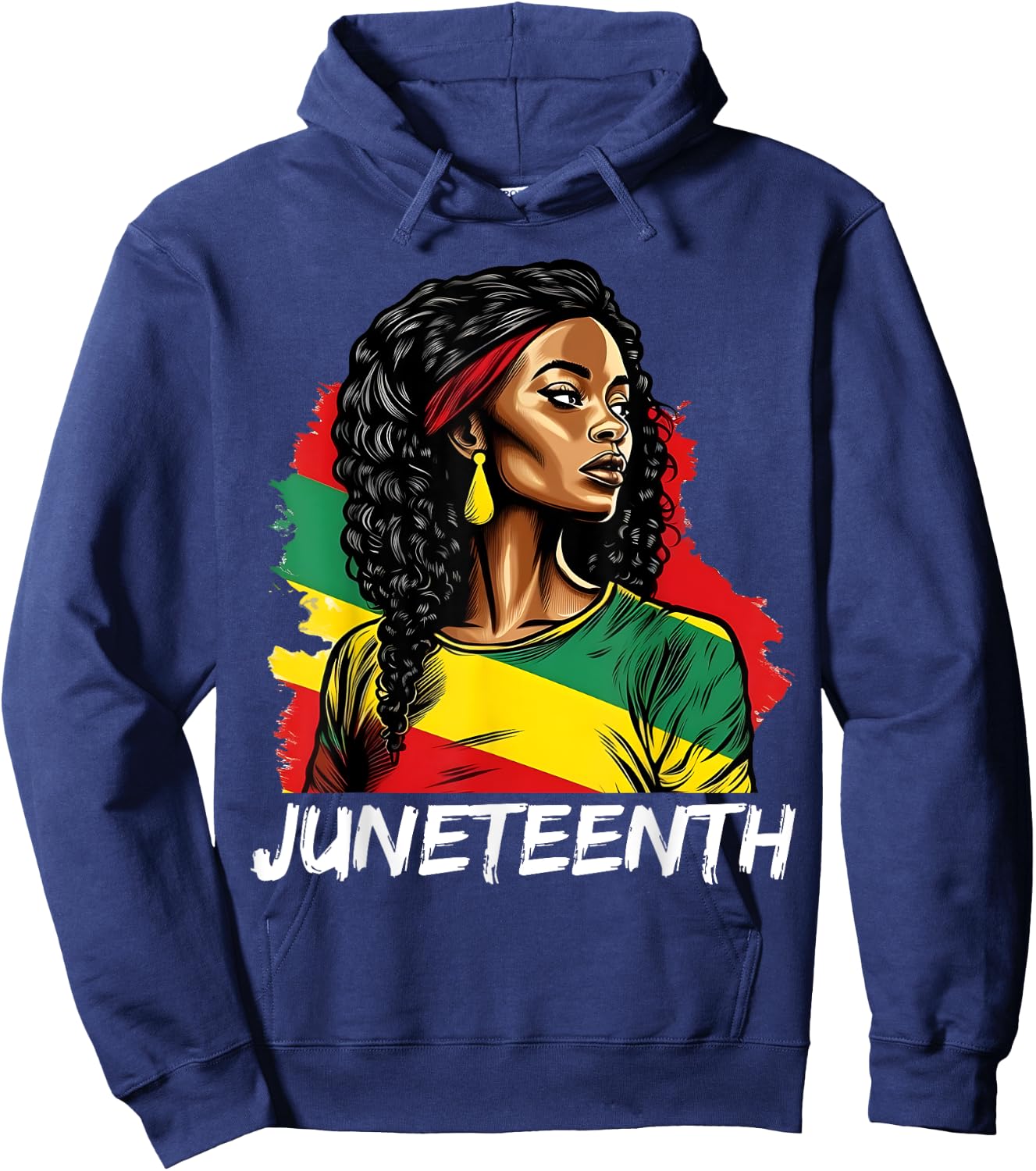Juneteenth 1865 Melanin Women RBG Colors African American Hoodie - Hoodie | Navy