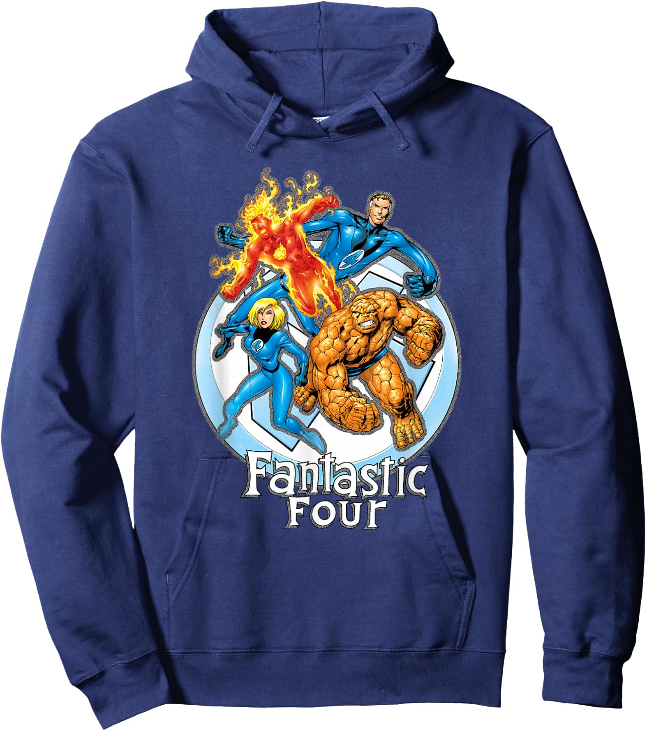 Marvel Fantastic Four Hero Poses Group Shot Poster Hoodie - Hoodie | Navy