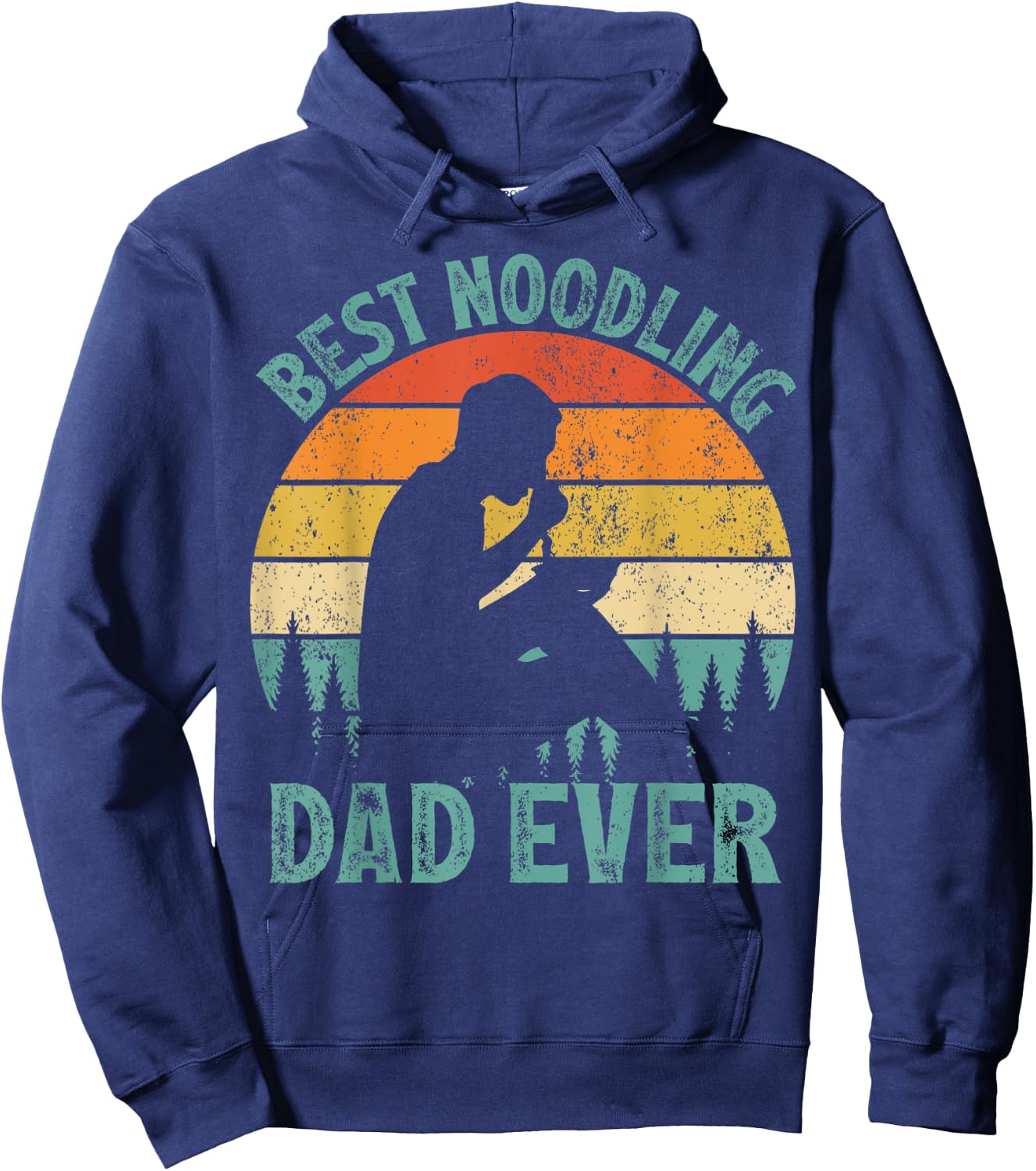 Funny Vintage Best Noodling Dad Ever Father's Day Hoodie - Hoodie | Navy