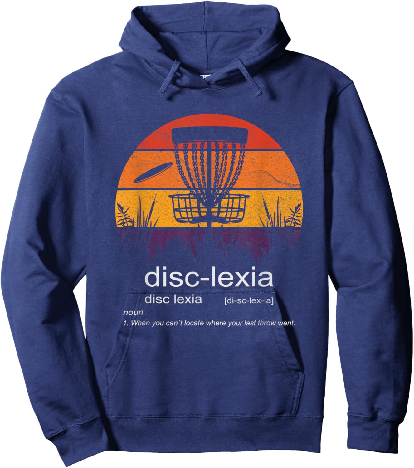 Disc Golf disc-lexia disc golf meme funny disc golf Hoodie - Hoodie | Navy