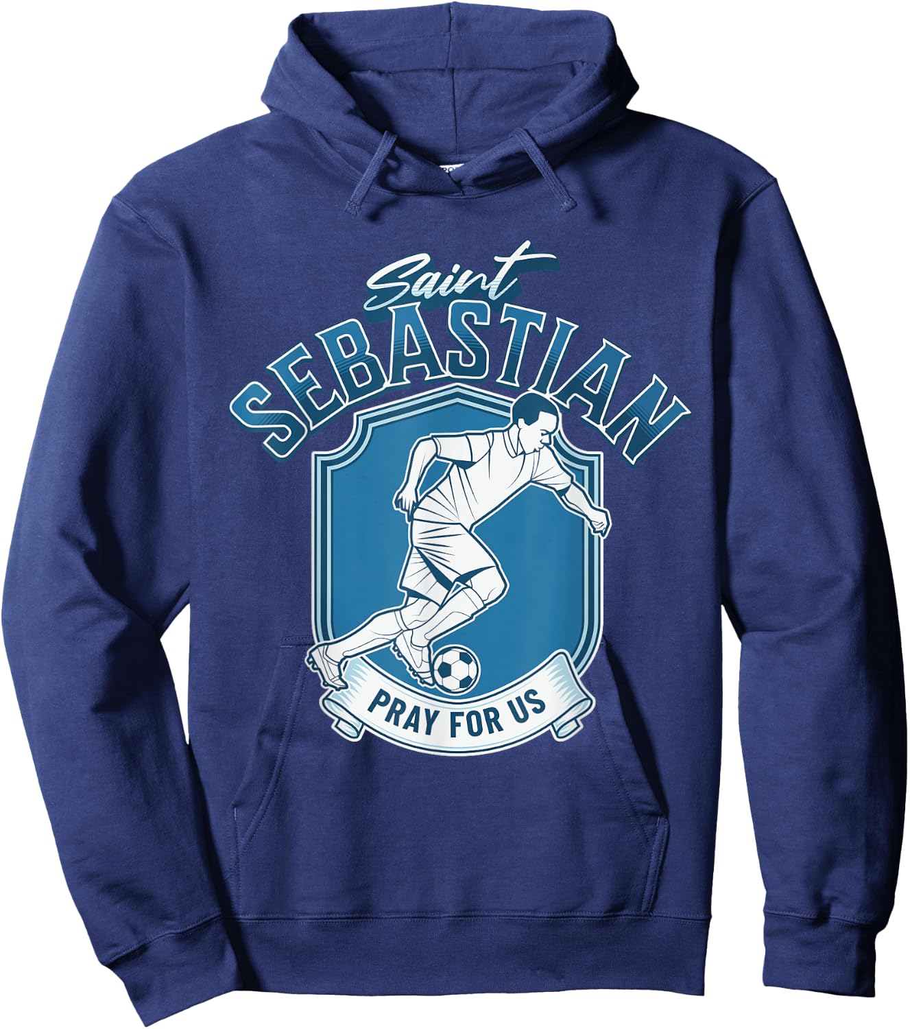 St Sebastian Patron Saint of Athletes Soccer Ball Football Hoodie - Hoodie | Navy