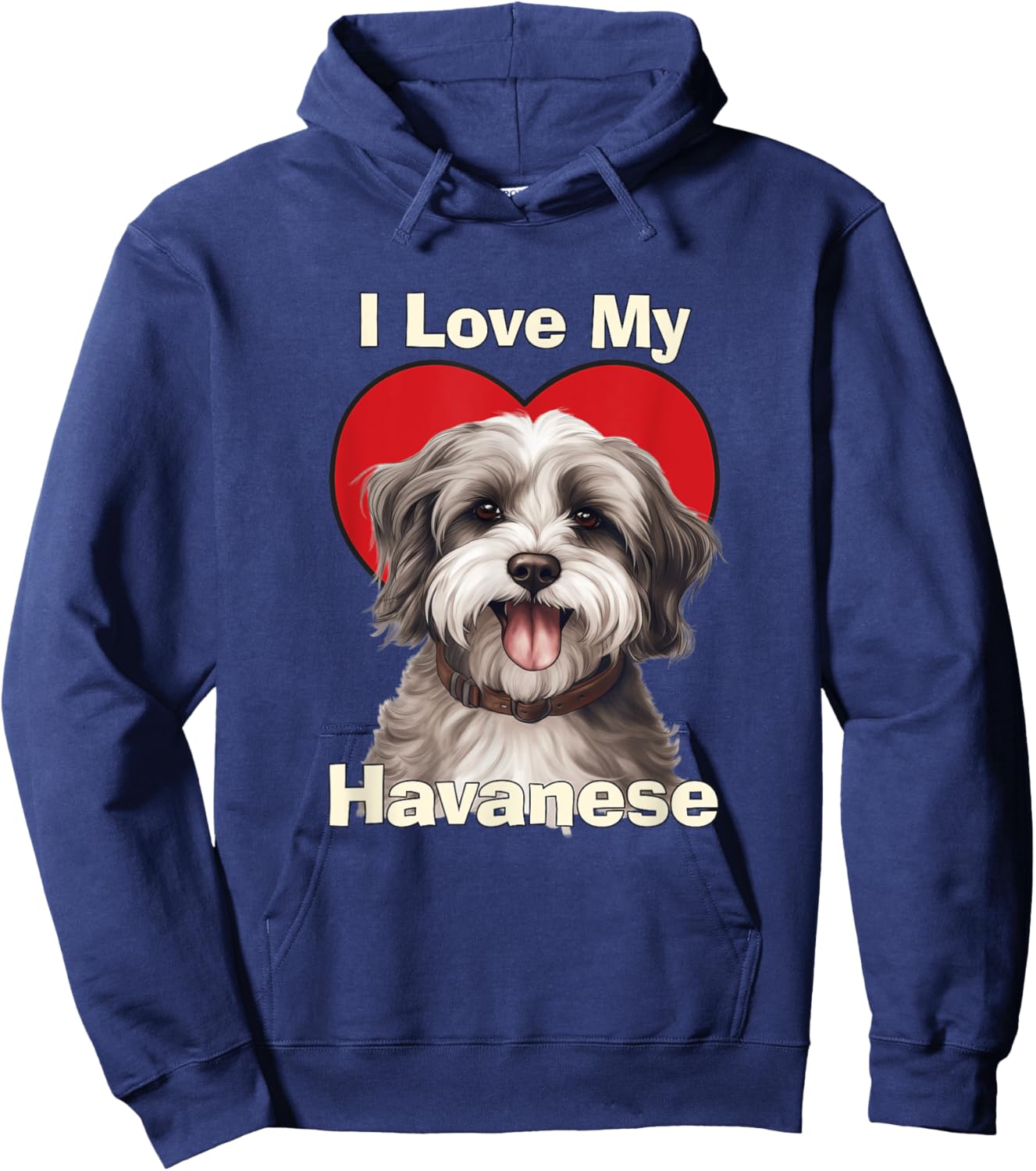 I Love My Havanese Puppy Dog Men Women Kids Hoodie - Hoodie | Navy