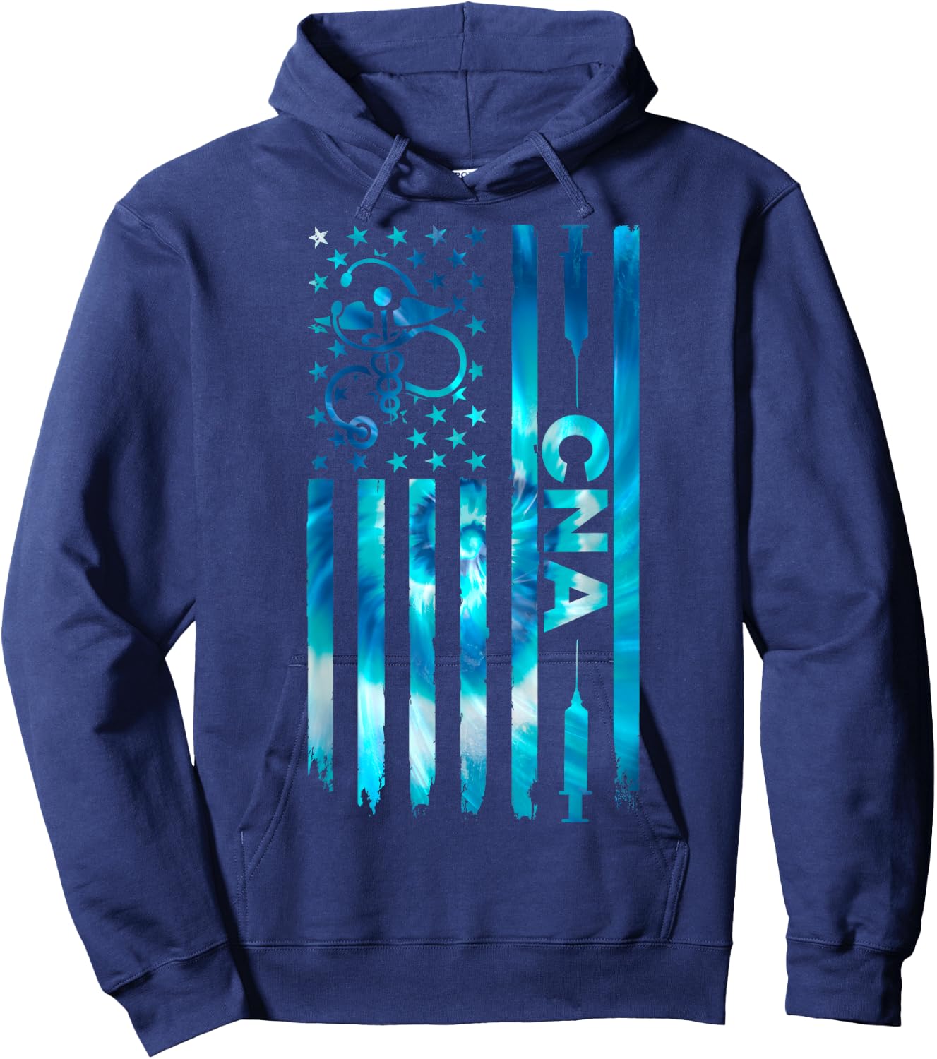 CNA - American Flag July 4th Certified Nurse Assistant CNA Hoodie - Hoodie | Navy
