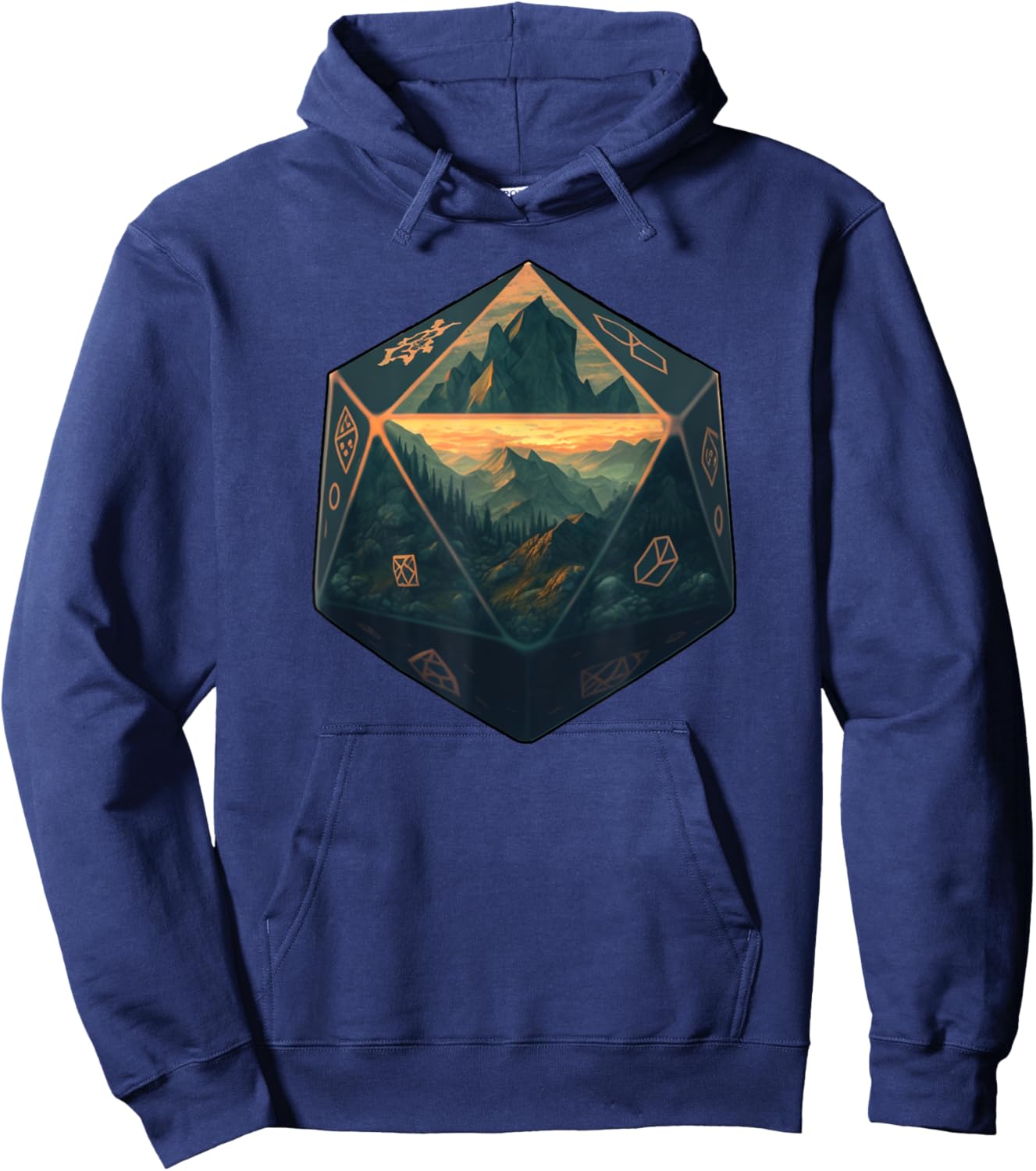 D20 Dice Art Fantasy Gaming Cool Realistic D20 dice Hoodie - Hoodie | Navy